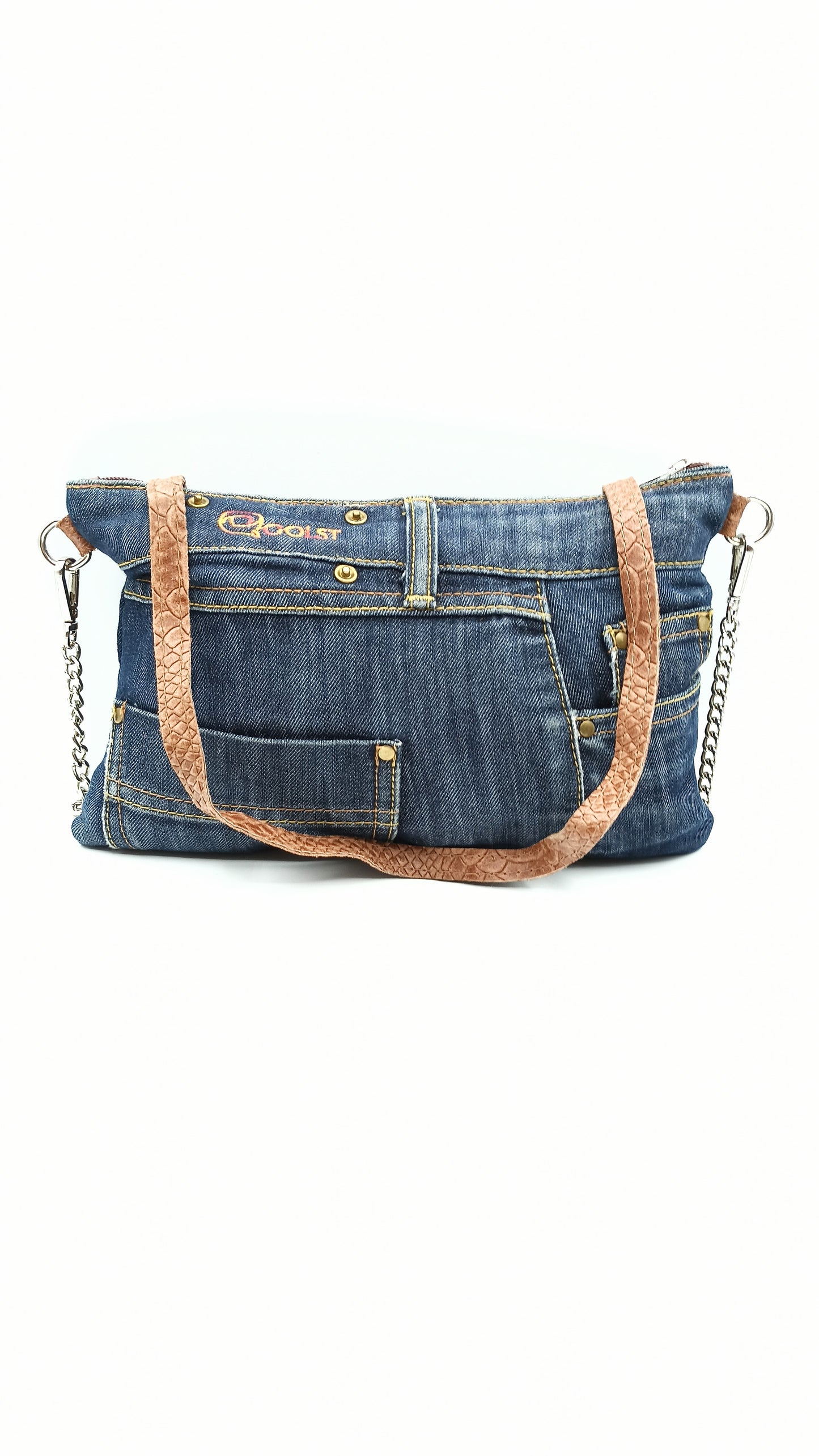 Qoolst Mini jeans sac à bandoulière en denim pour hommes et femmes