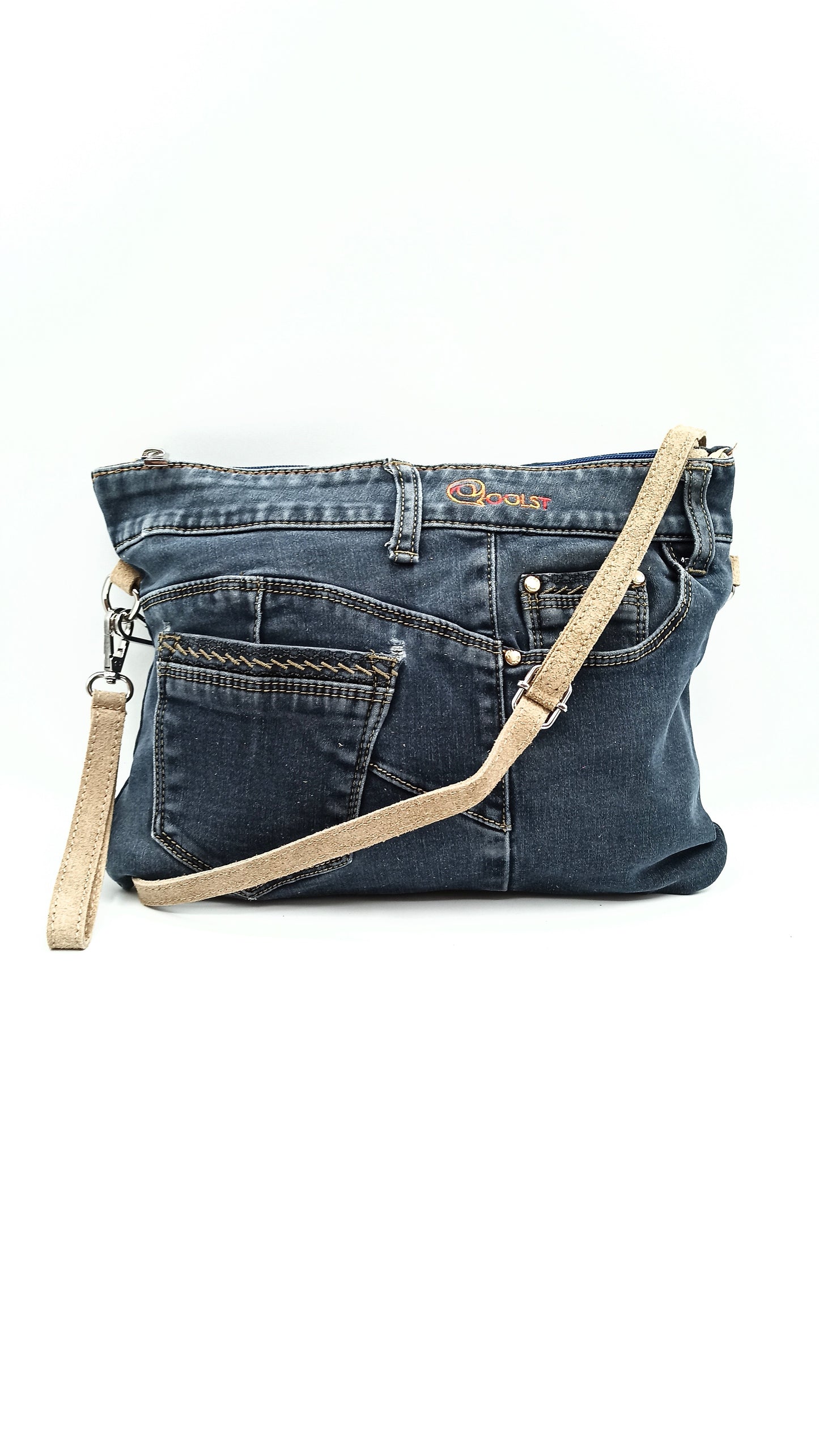 Qoolst Jeans sac en jean pour femmes et hommes, sac à main et sac à bandoulière