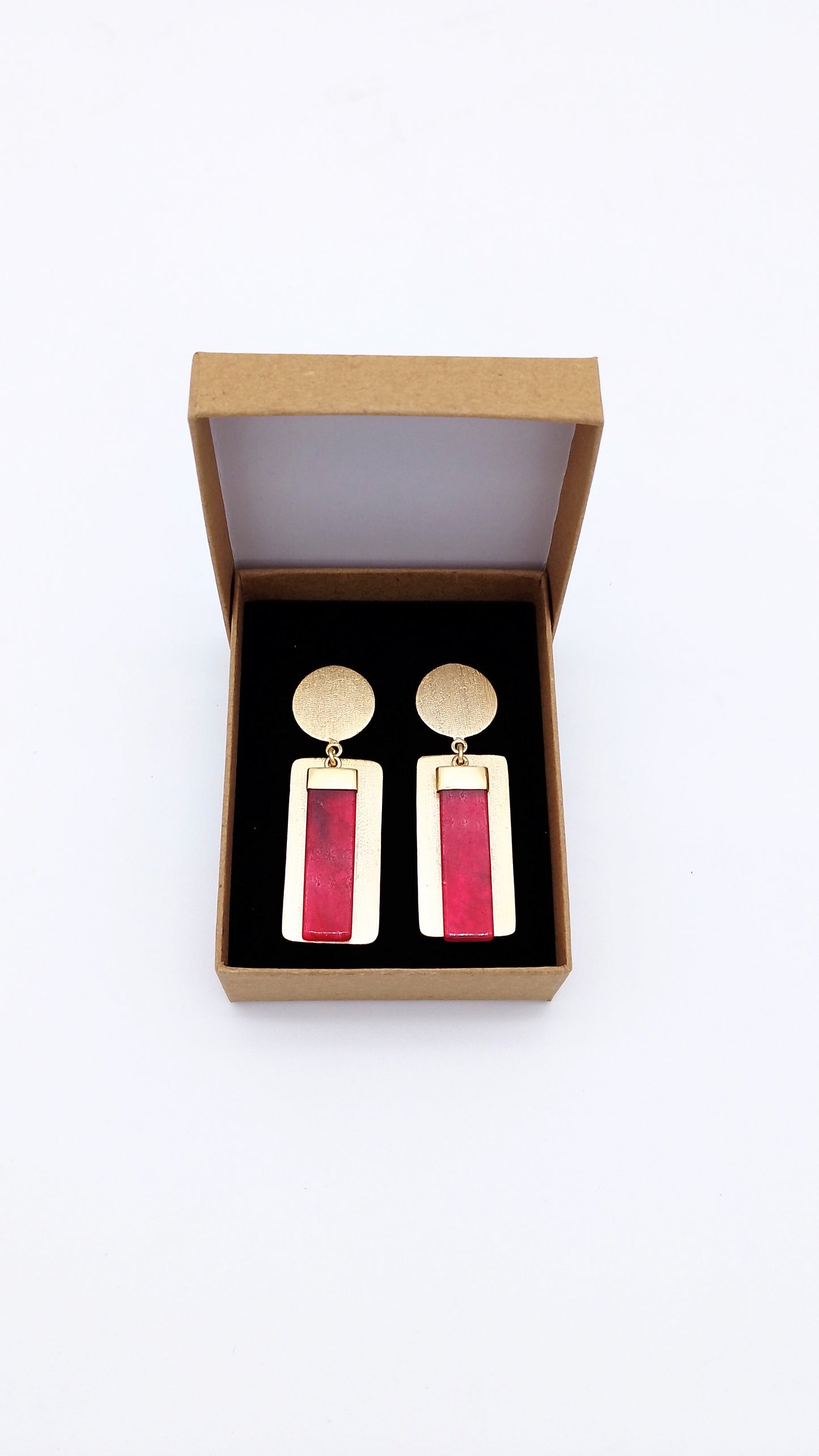 Pendientes de fabricación artesanal para mujer Qoolst Red Velvet