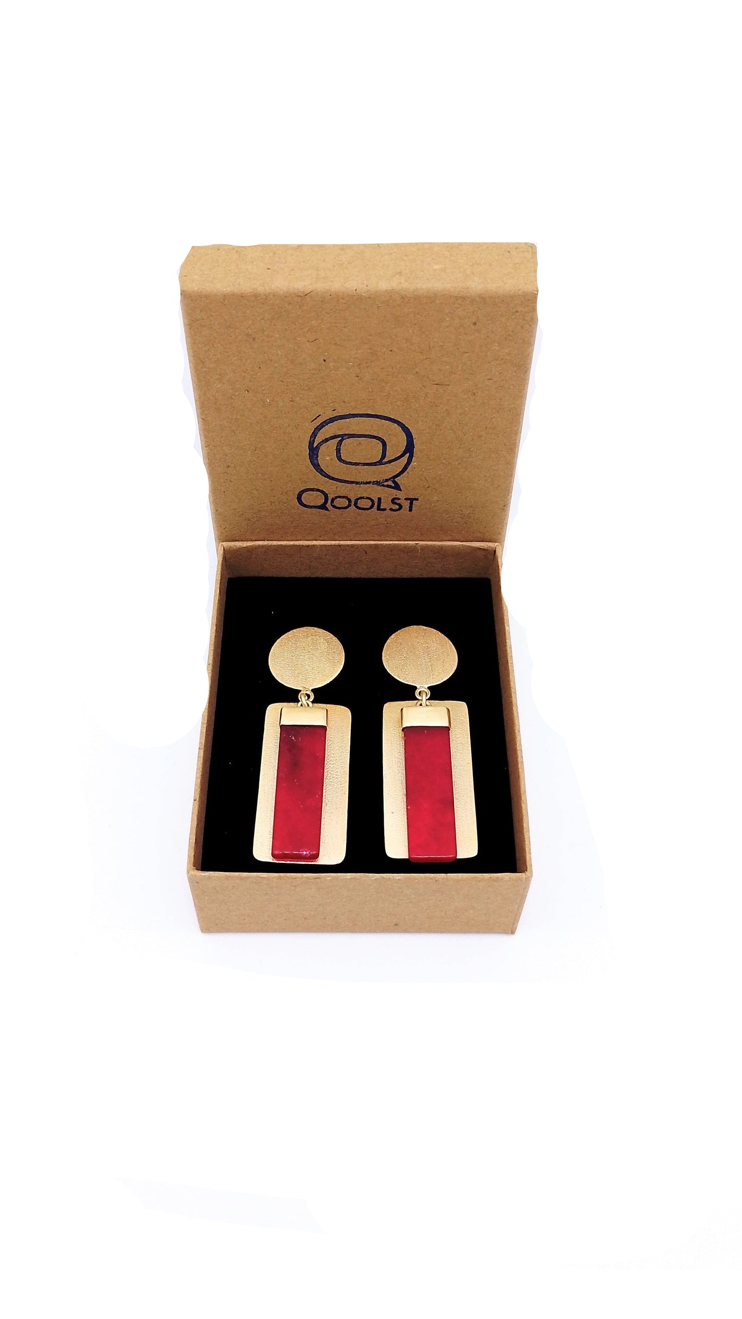 Pendientes de fabricación artesanal para mujer Qoolst Red Velvet