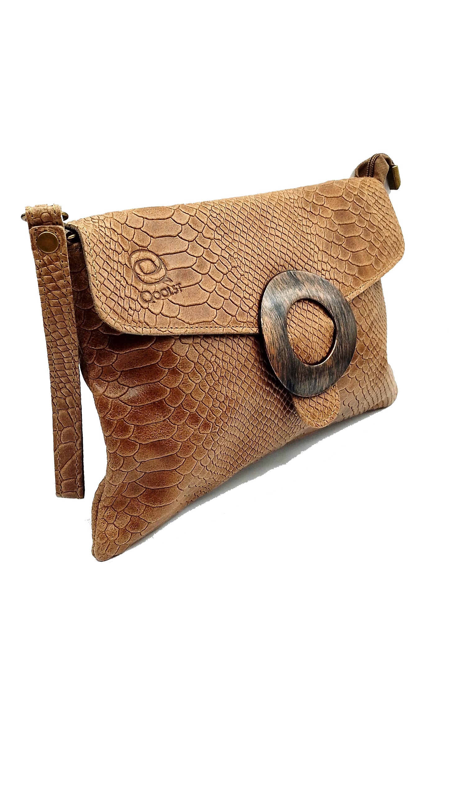 Sac portefeuille en cuir pour femme avec fermoir cercle Qoolst