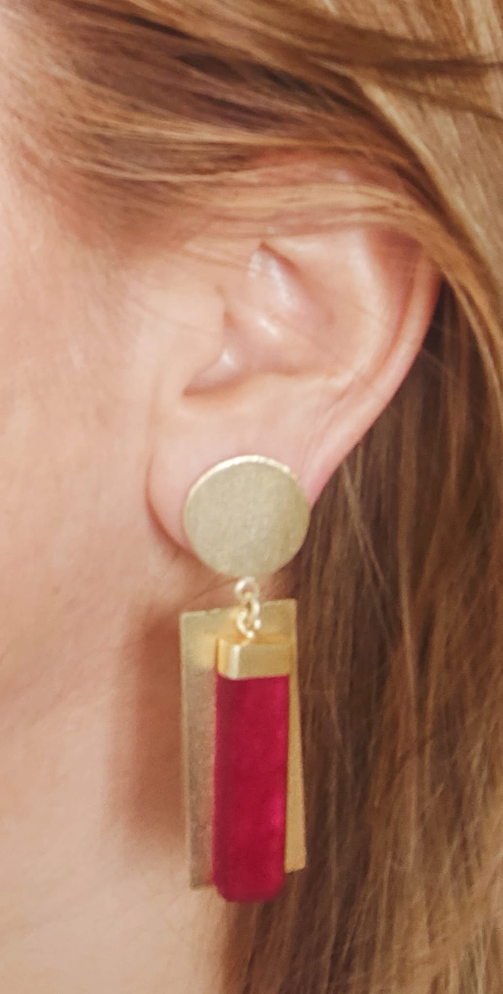 Pendientes de fabricación artesanal para mujer Qoolst Red Velvet