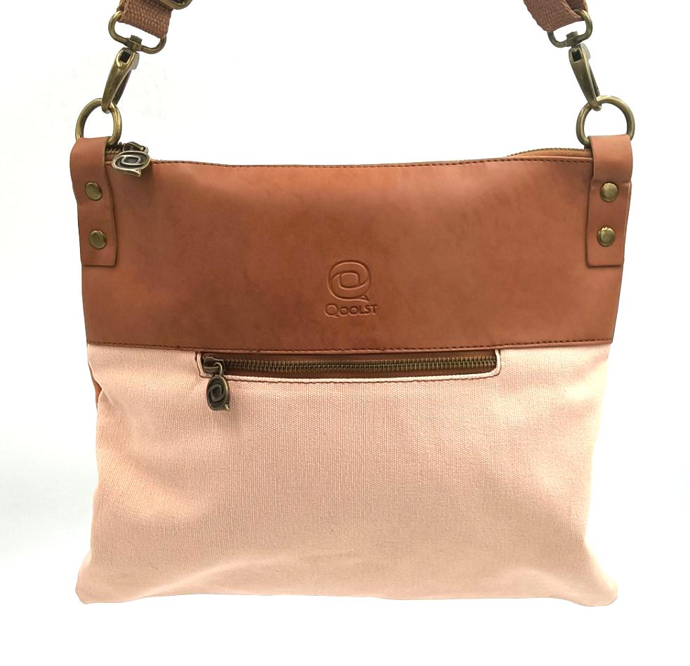 Sac bandoulière en coton et cuir régénéré Candy Qoolst pour femme et homme