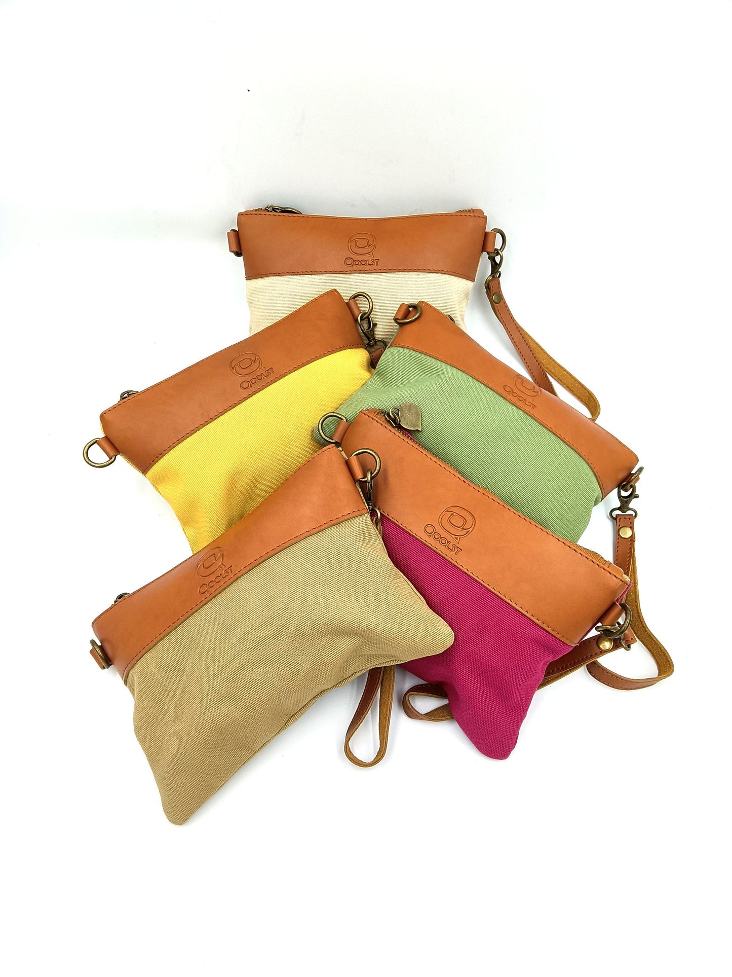 Sac unisexe femme et homme Qoolst Mini Candy en coton et cuir régénéré
