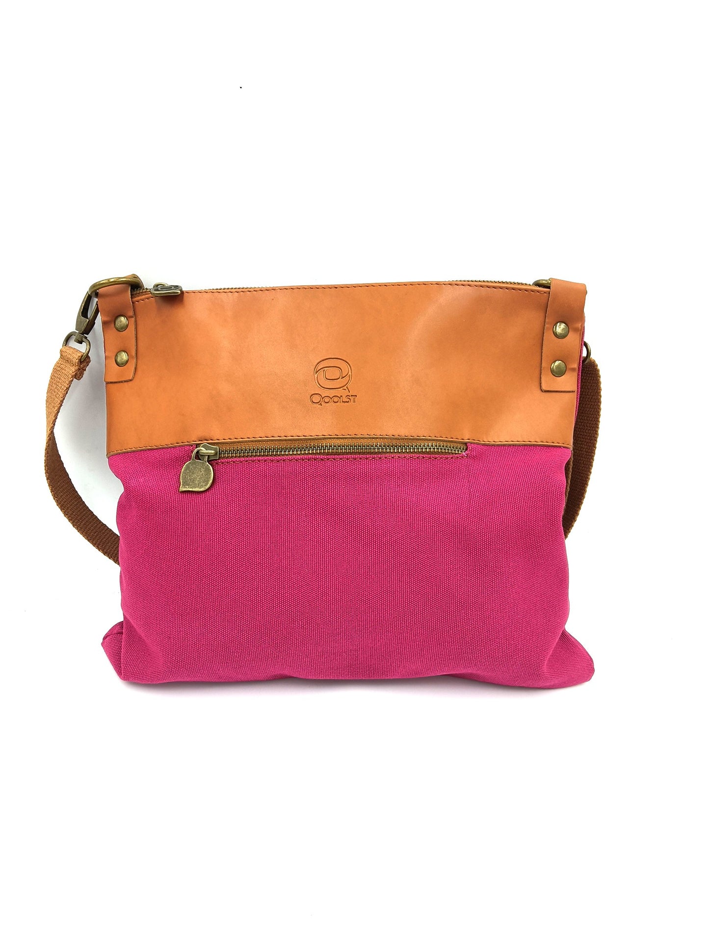 Sac bandoulière en coton et cuir régénéré Candy Qoolst pour femme et homme