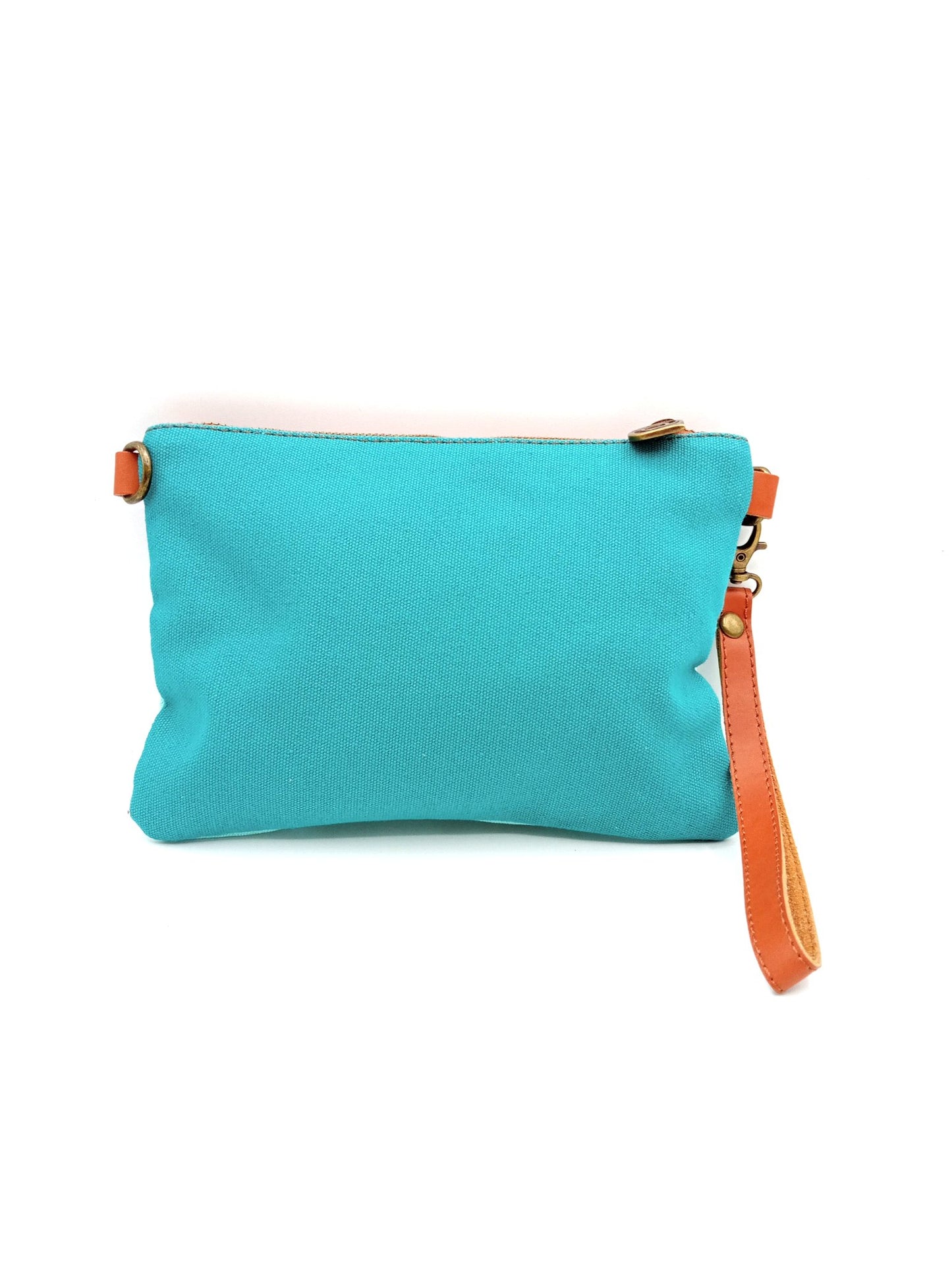Sac portefeuille pour femme et homme Qoolst Mini candy bicolore en coton et cuir régénéré