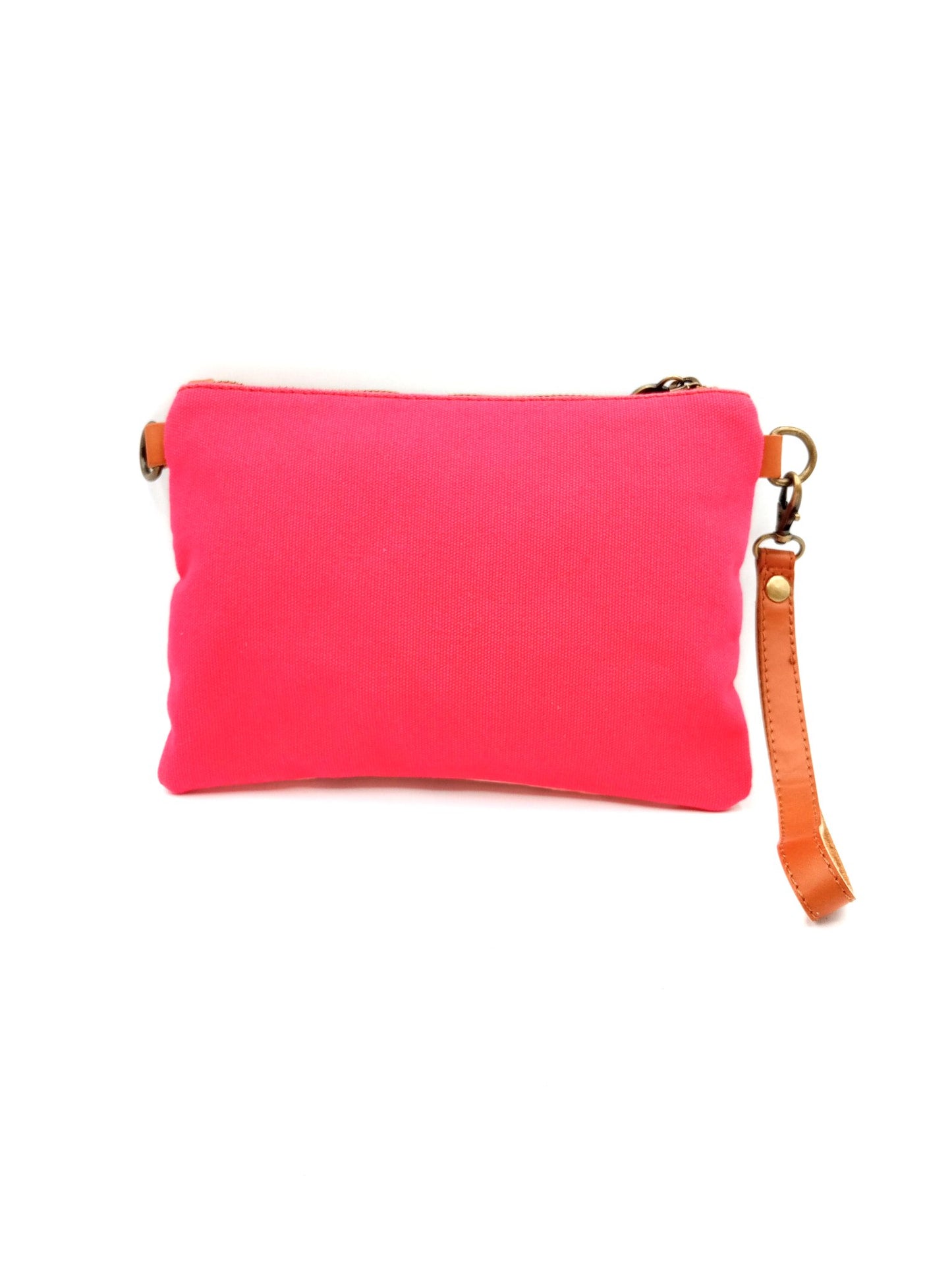 Sac portefeuille pour femme et homme Qoolst Mini candy bicolore en coton et cuir régénéré