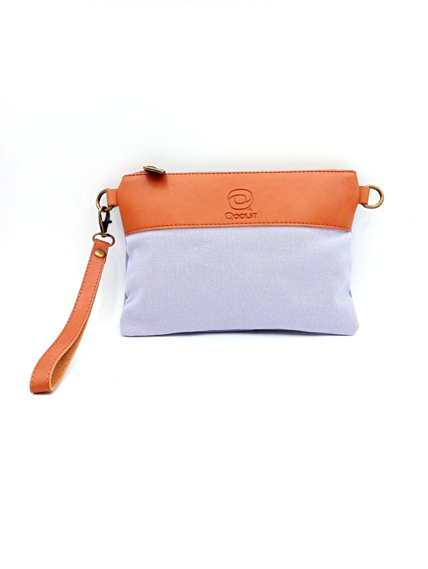 Sac portefeuille pour femme et homme Qoolst Mini candy bicolore en coton et cuir régénéré
