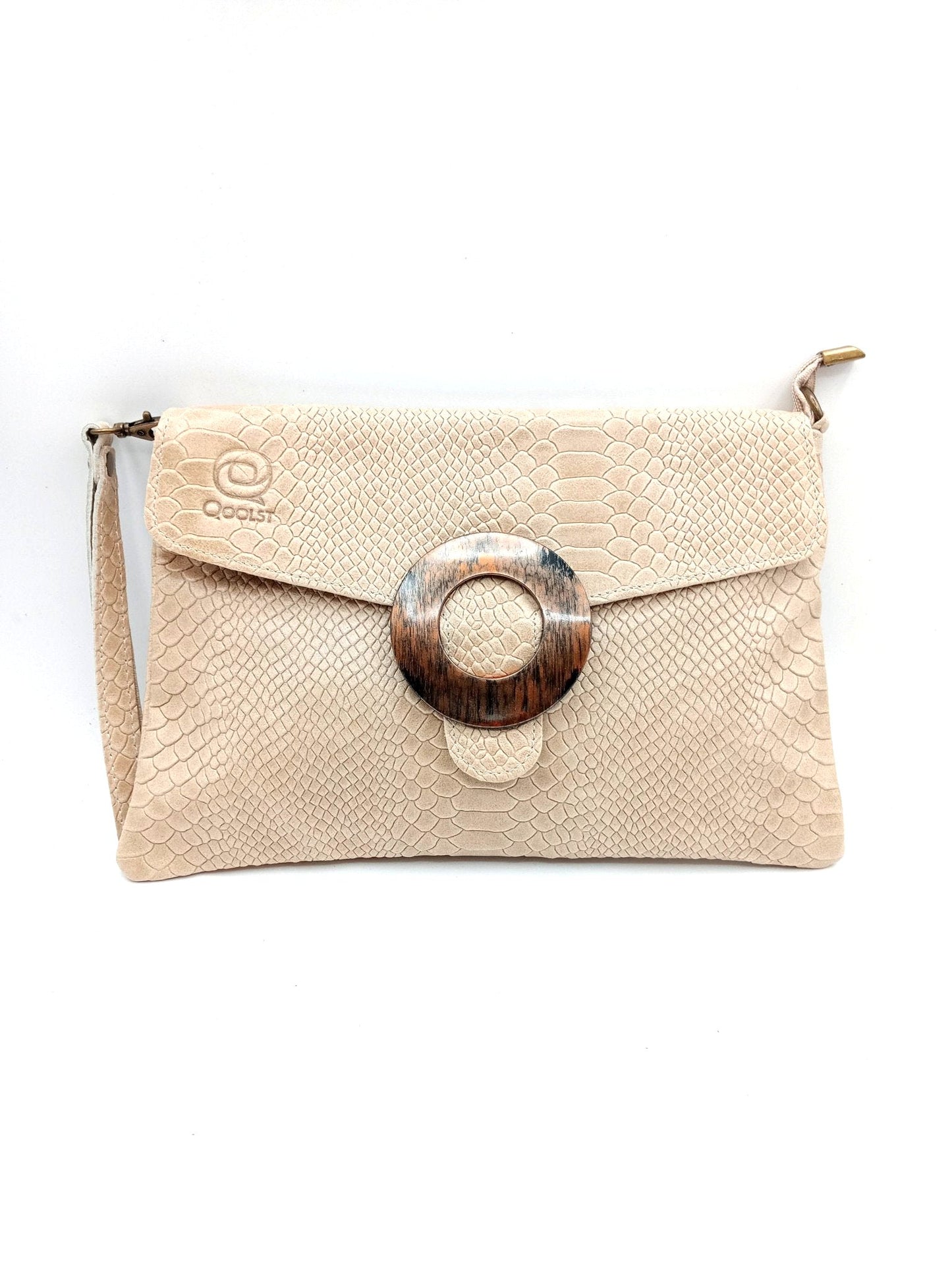 Sac portefeuille en cuir pour femme avec fermoir cercle Qoolst