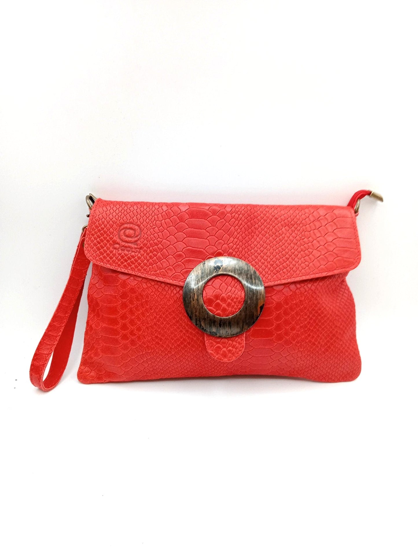Sac portefeuille en cuir pour femme avec fermoir cercle Qoolst