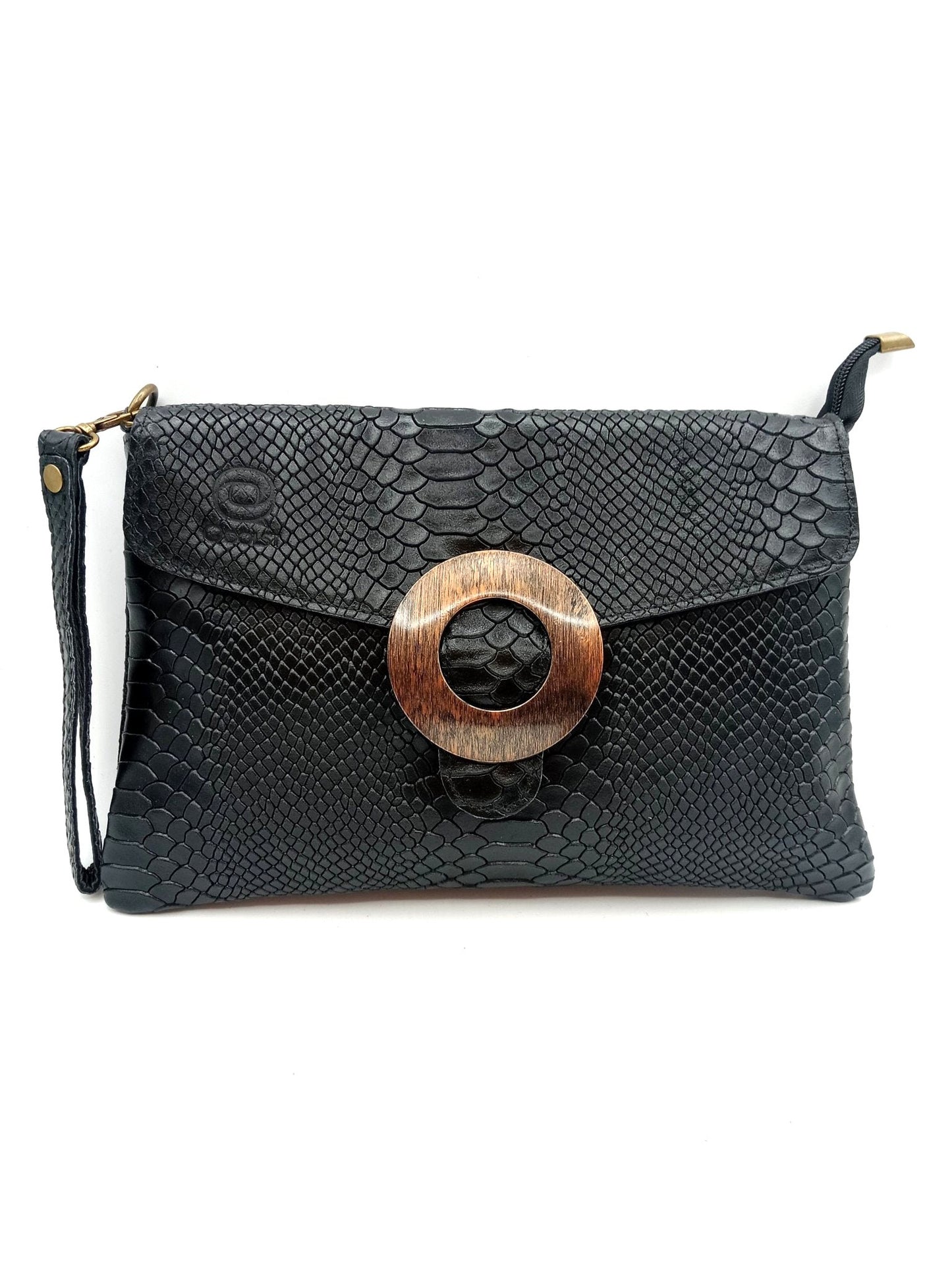 Sac portefeuille en cuir pour femme avec fermoir cercle Qoolst
