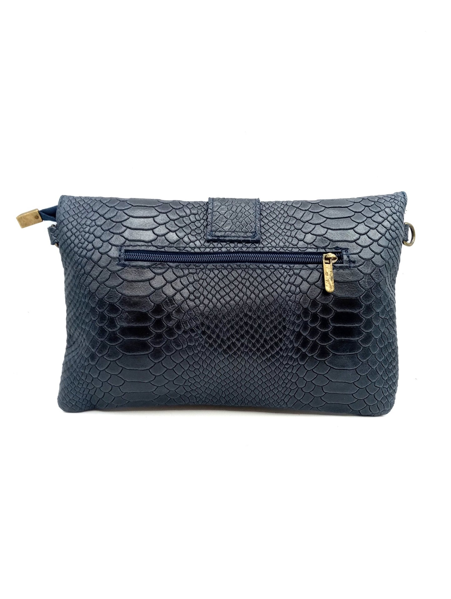 Sac portefeuille femme en cuir avec fermoir en métal gravé serpent Qoolst