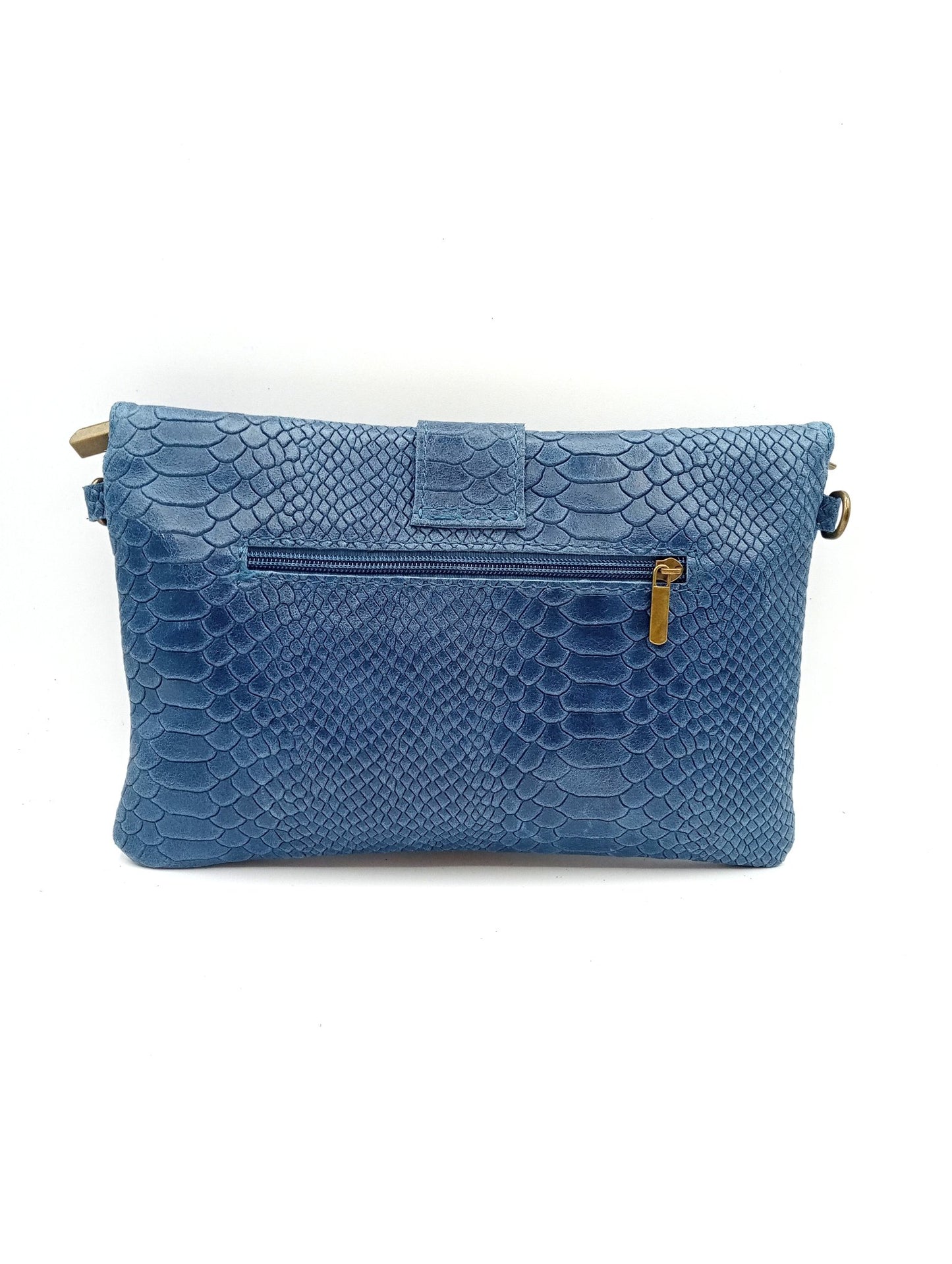 Sac portefeuille femme en cuir avec fermoir en métal gravé serpent Qoolst