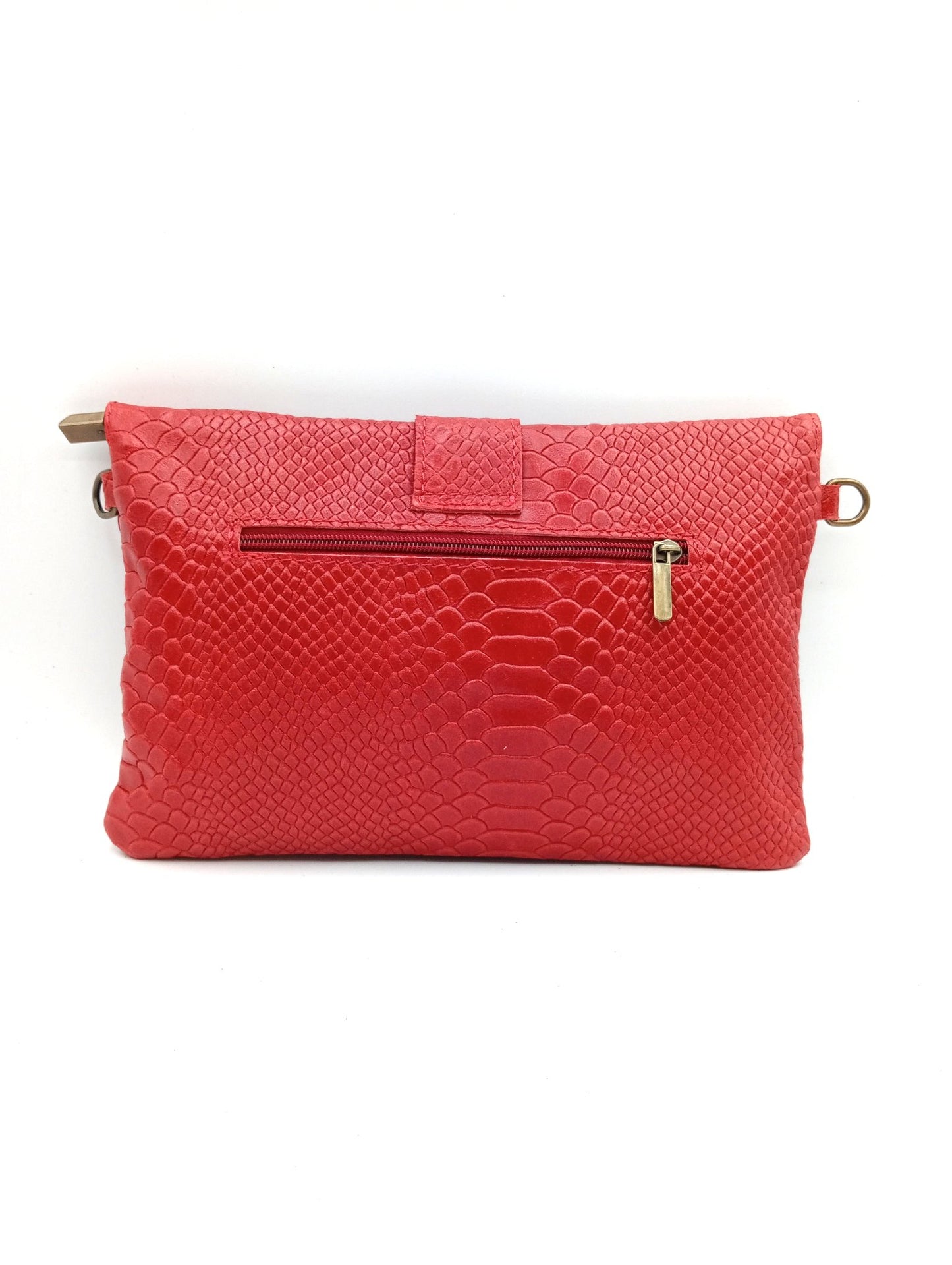 Sac portefeuille femme en cuir avec fermoir en métal gravé serpent Qoolst
