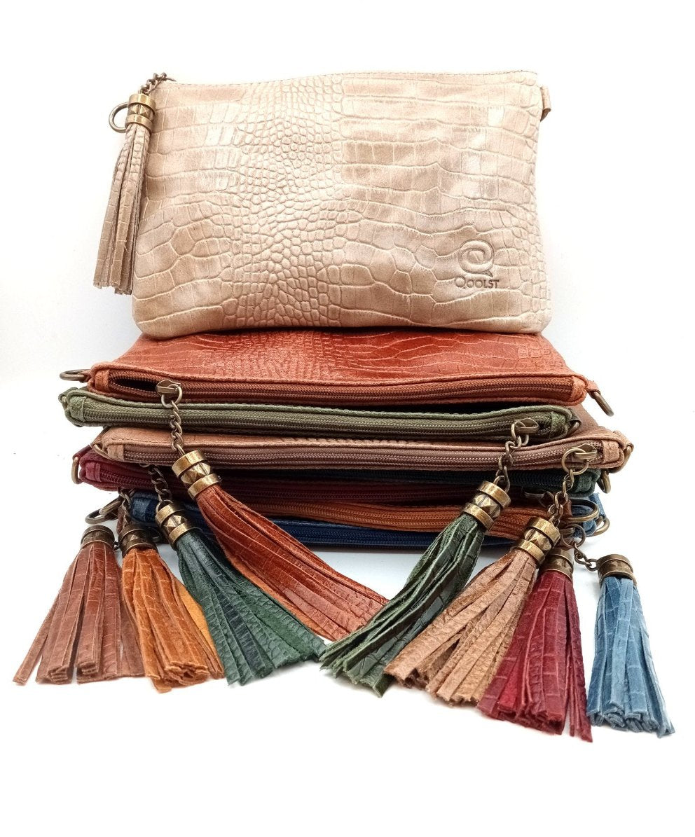 Mini sac sac portefeuille en cuir femme Qoolst