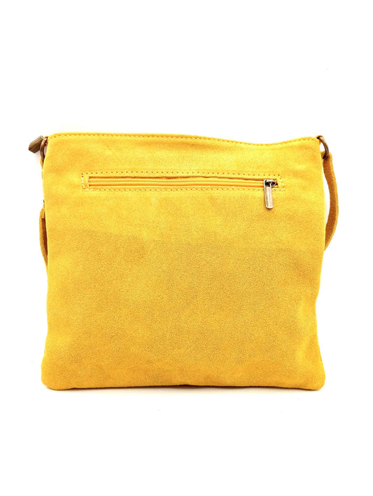 Bolso bandolera de piel de serraje para mujer con flecos Qoolst Qoorrito