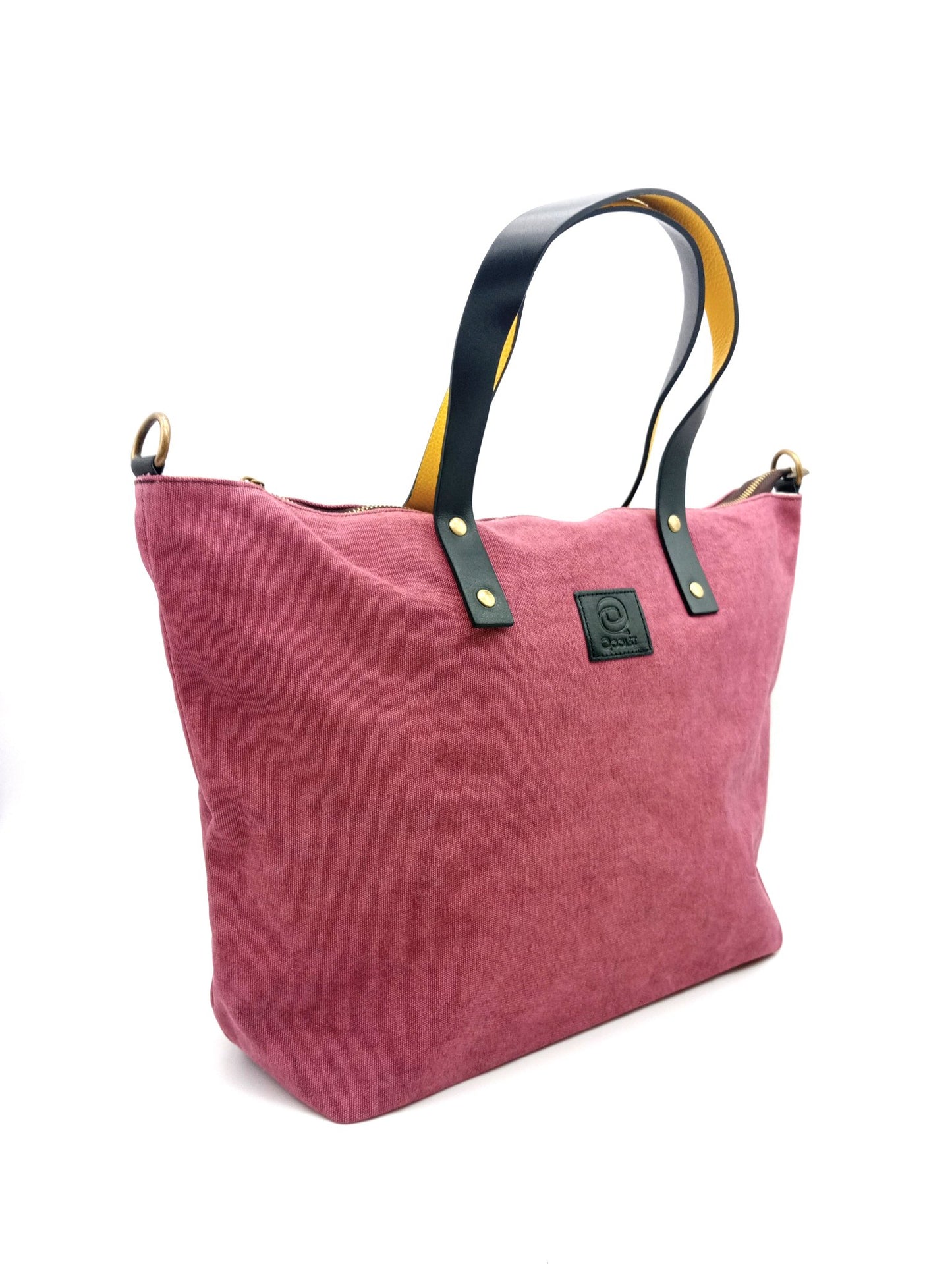 Sac pour femme et homme main et épaule Shopper Trotter cuir et toile de coton Qoolst