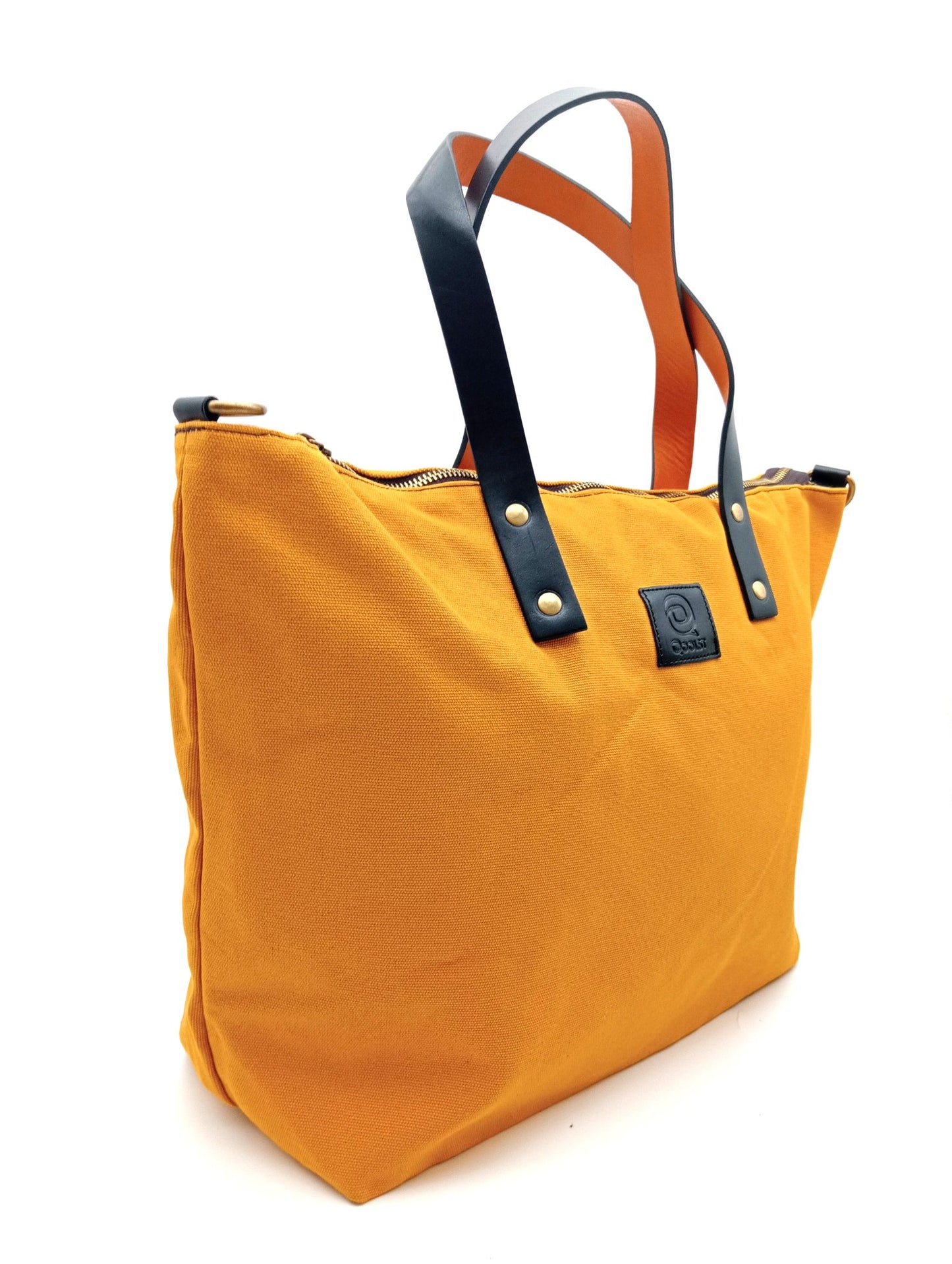 Sac pour femme et homme main et épaule Shopper Trotter cuir et toile de coton Qoolst