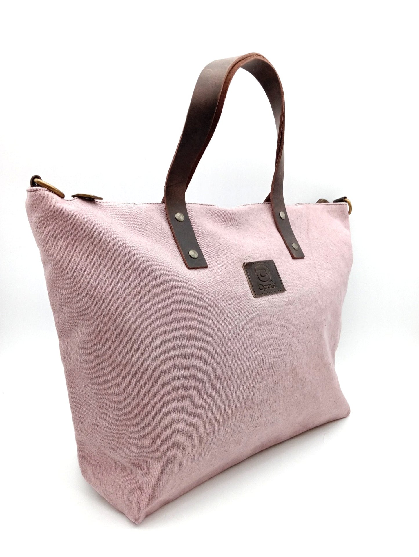 Sac pour femme et homme main et épaule Shopper Trotter cuir et toile de coton Qoolst