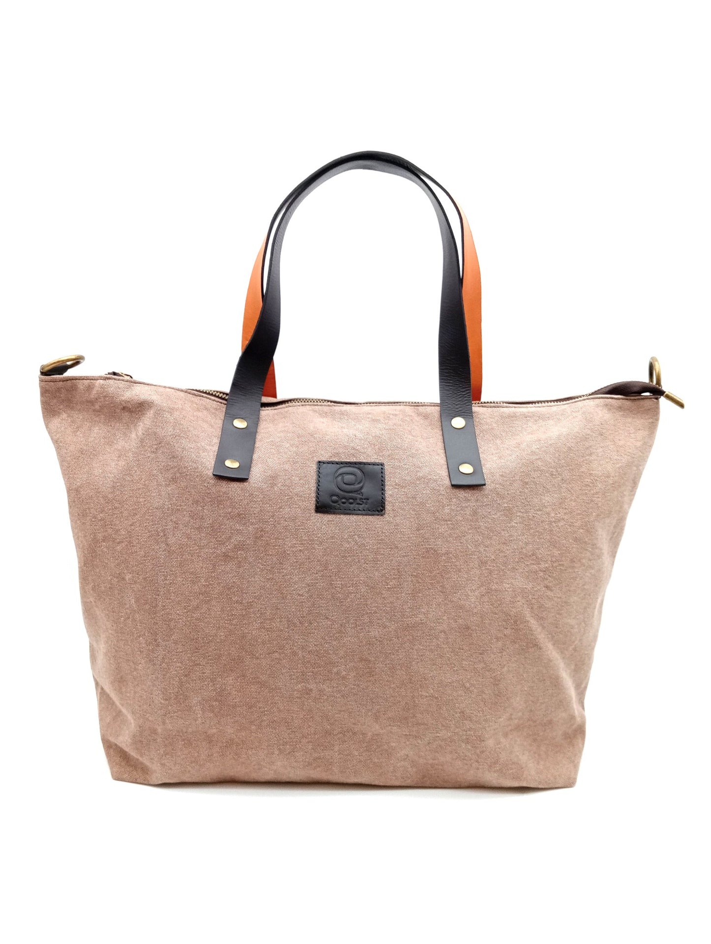 Sac pour femme et homme main et épaule Shopper Trotter cuir et toile de coton Qoolst