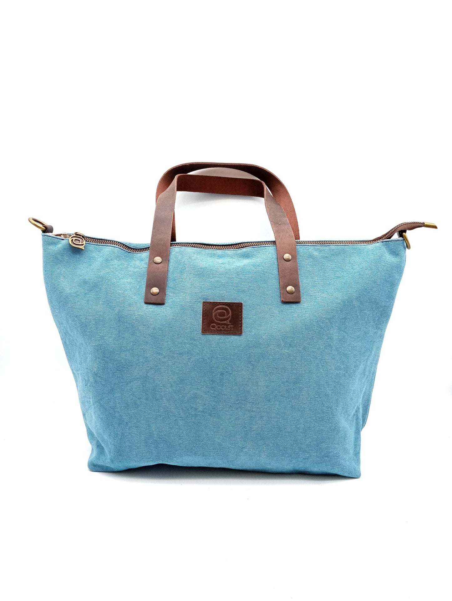 Sac pour femme et homme main et épaule Shopper Trotter cuir et toile de coton Qoolst