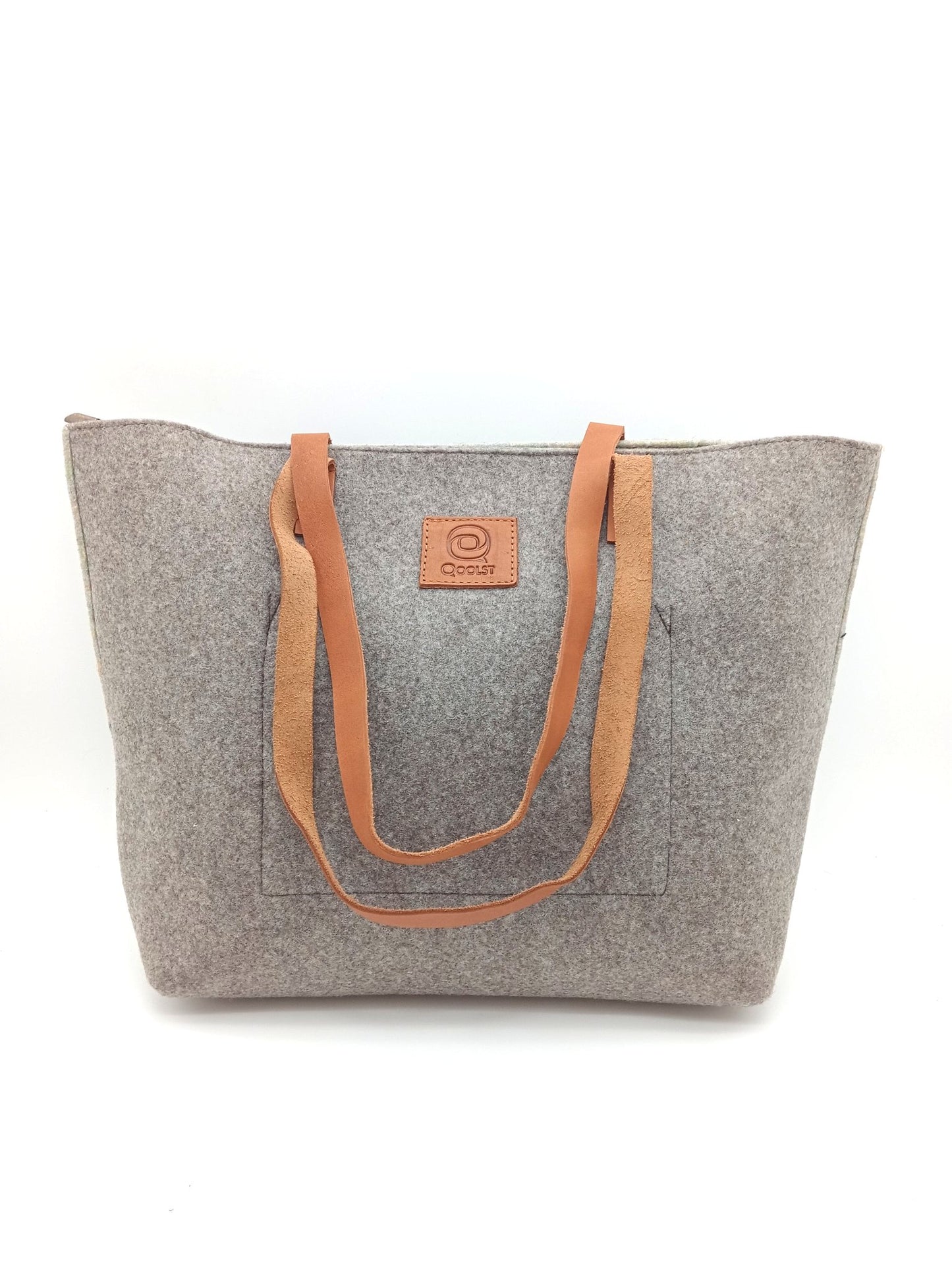Sac cabas femme épaule et main Qoolst Feutre Recyclé Bicolore