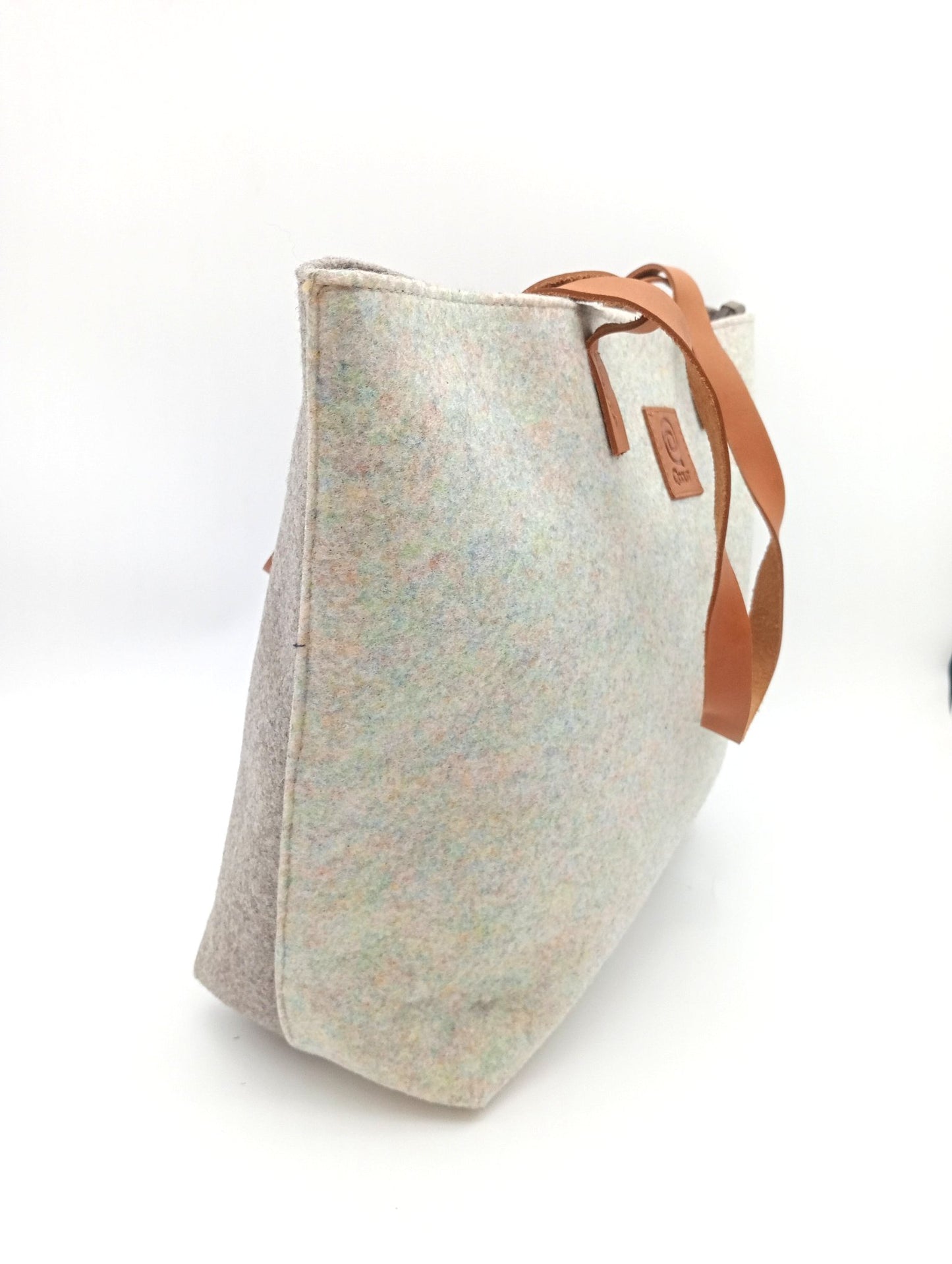 Sac cabas femme épaule et main Qoolst Feutre Recyclé Bicolore