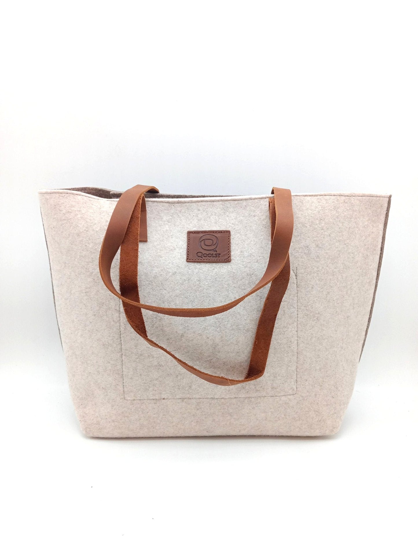 Sac cabas femme épaule et main Qoolst Feutre Recyclé Bicolore
