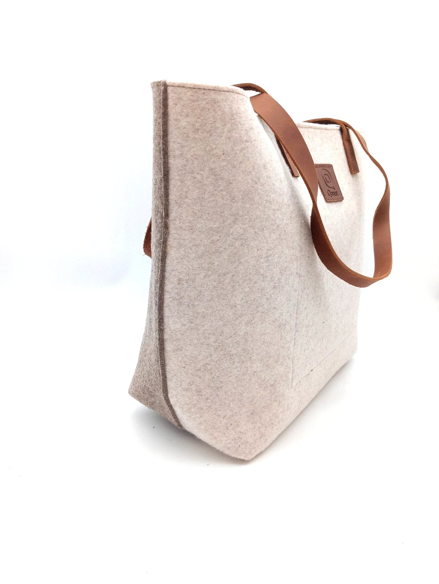 Sac cabas femme épaule et main Qoolst Feutre Recyclé Bicolore