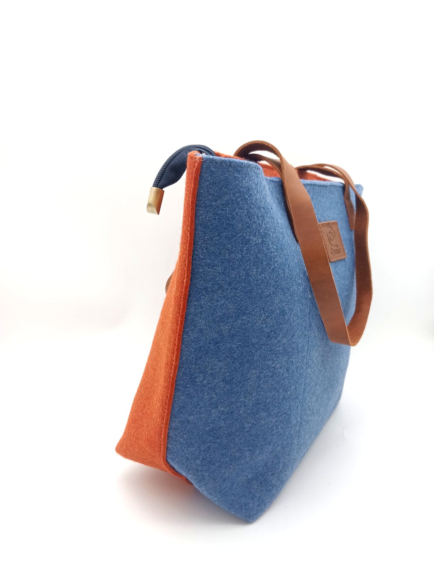 Sac cabas femme épaule et main Qoolst Feutre Recyclé Bicolore