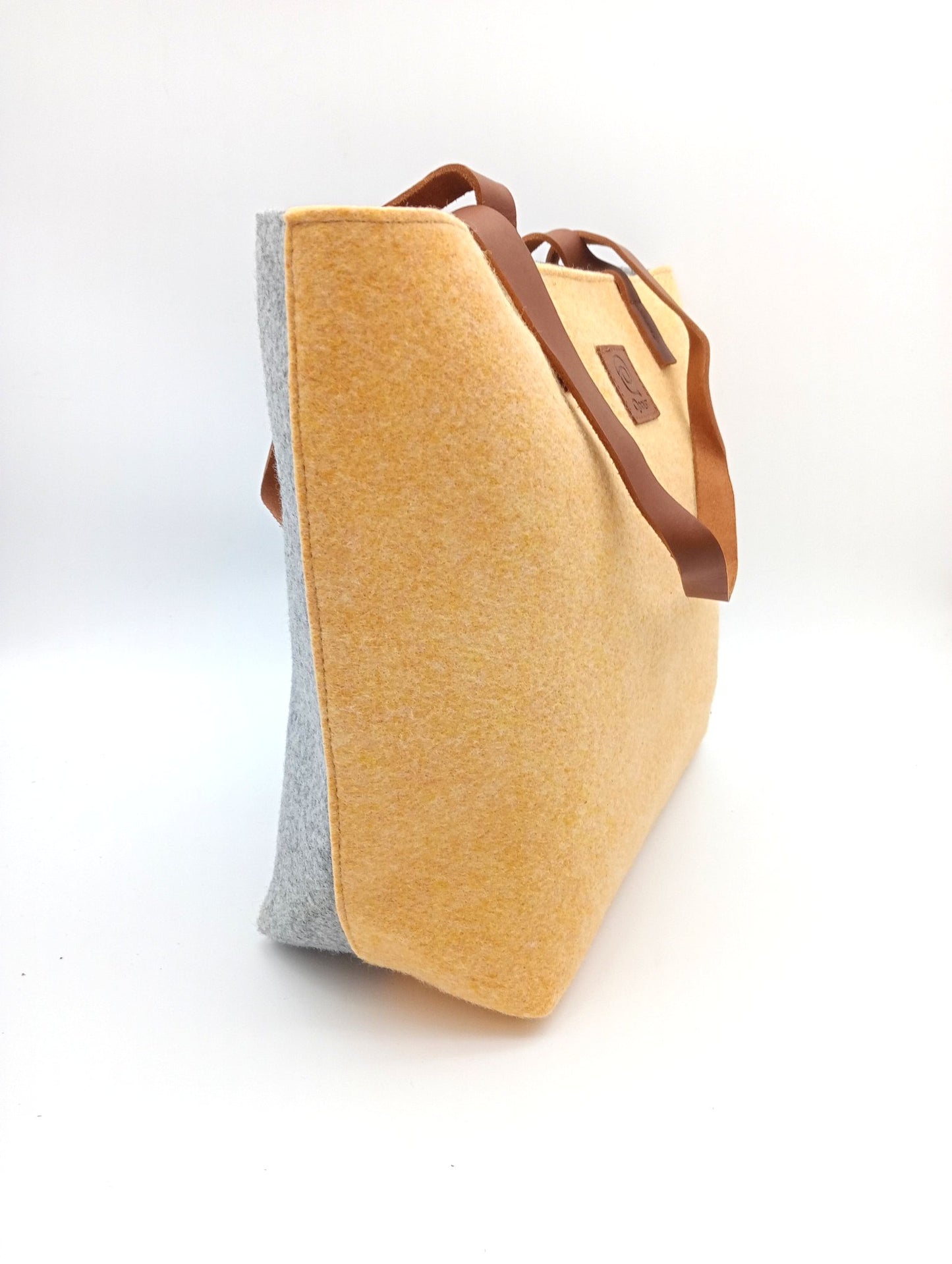 Sac cabas femme épaule et main Qoolst Feutre Recyclé Bicolore
