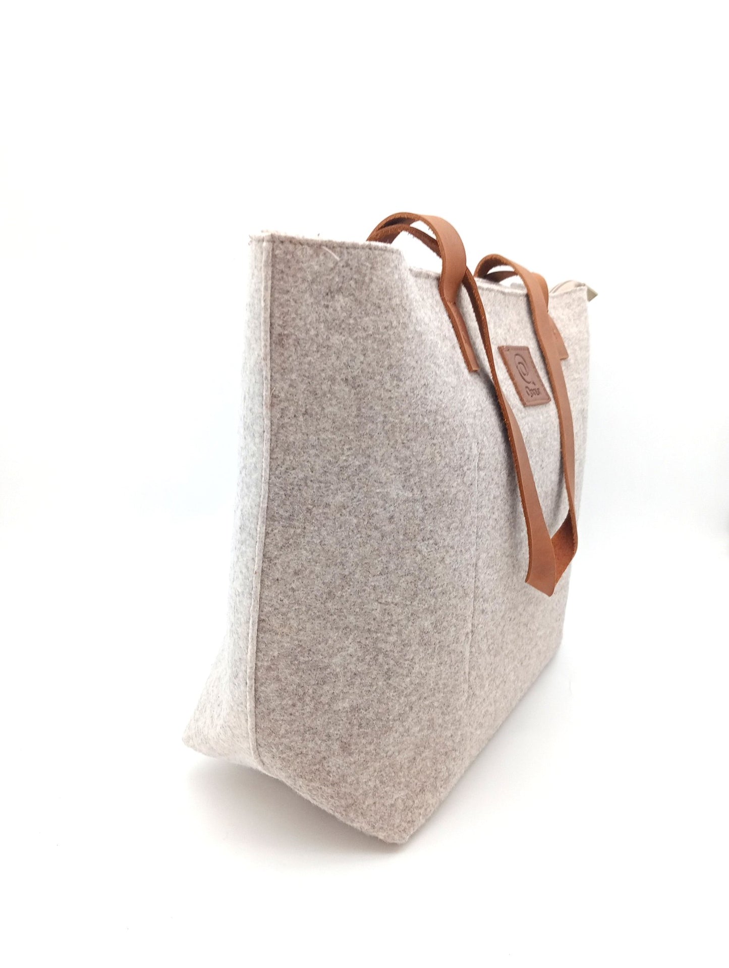 Sac cabas femme épaule et main Qoolst Feutre Recyclé Bicolore