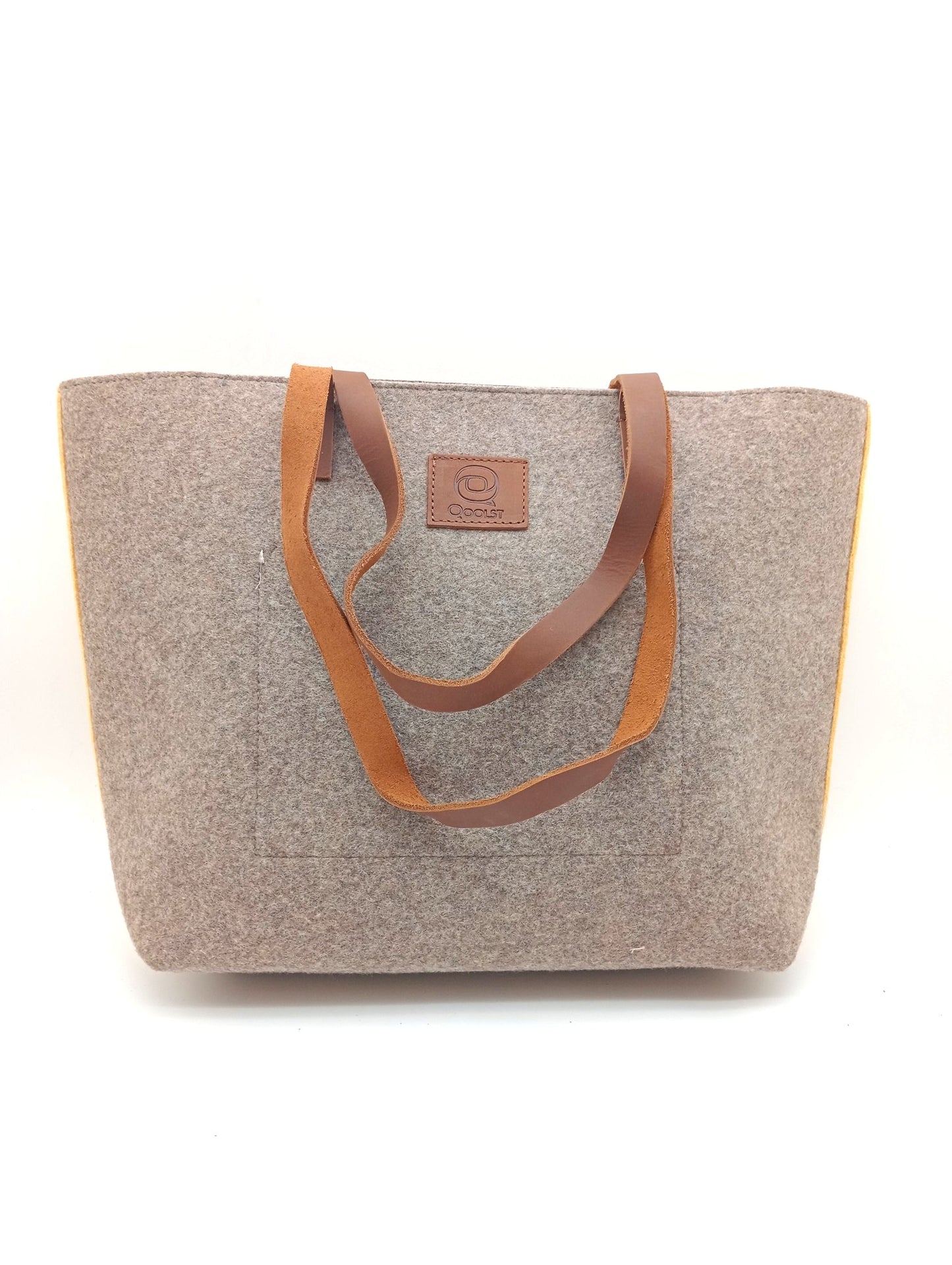 Sac cabas femme épaule et main Qoolst Feutre Recyclé Bicolore