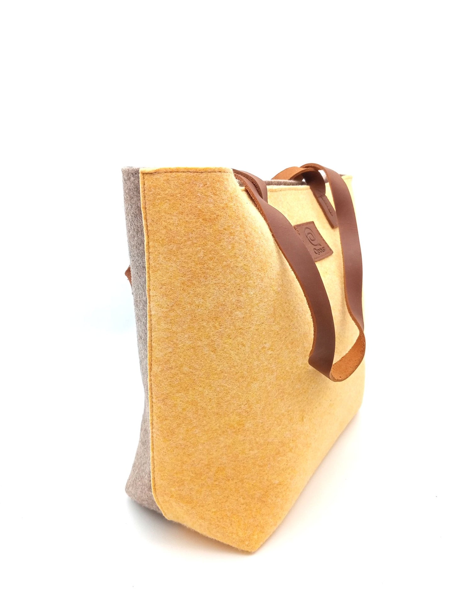 Sac cabas femme épaule et main Qoolst Feutre Recyclé Bicolore