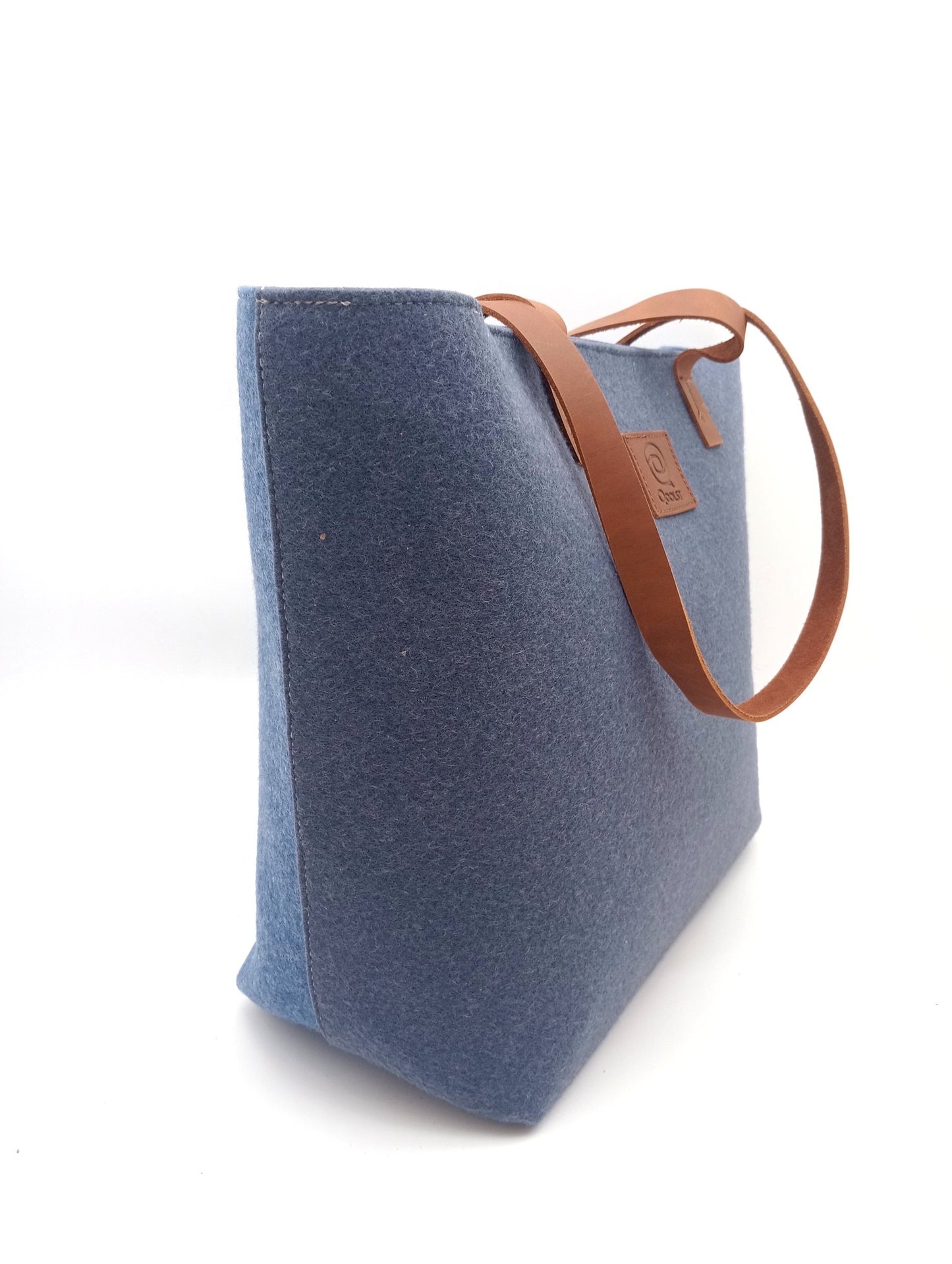 Sac cabas femme épaule et main Qoolst Feutre Recyclé Bicolore