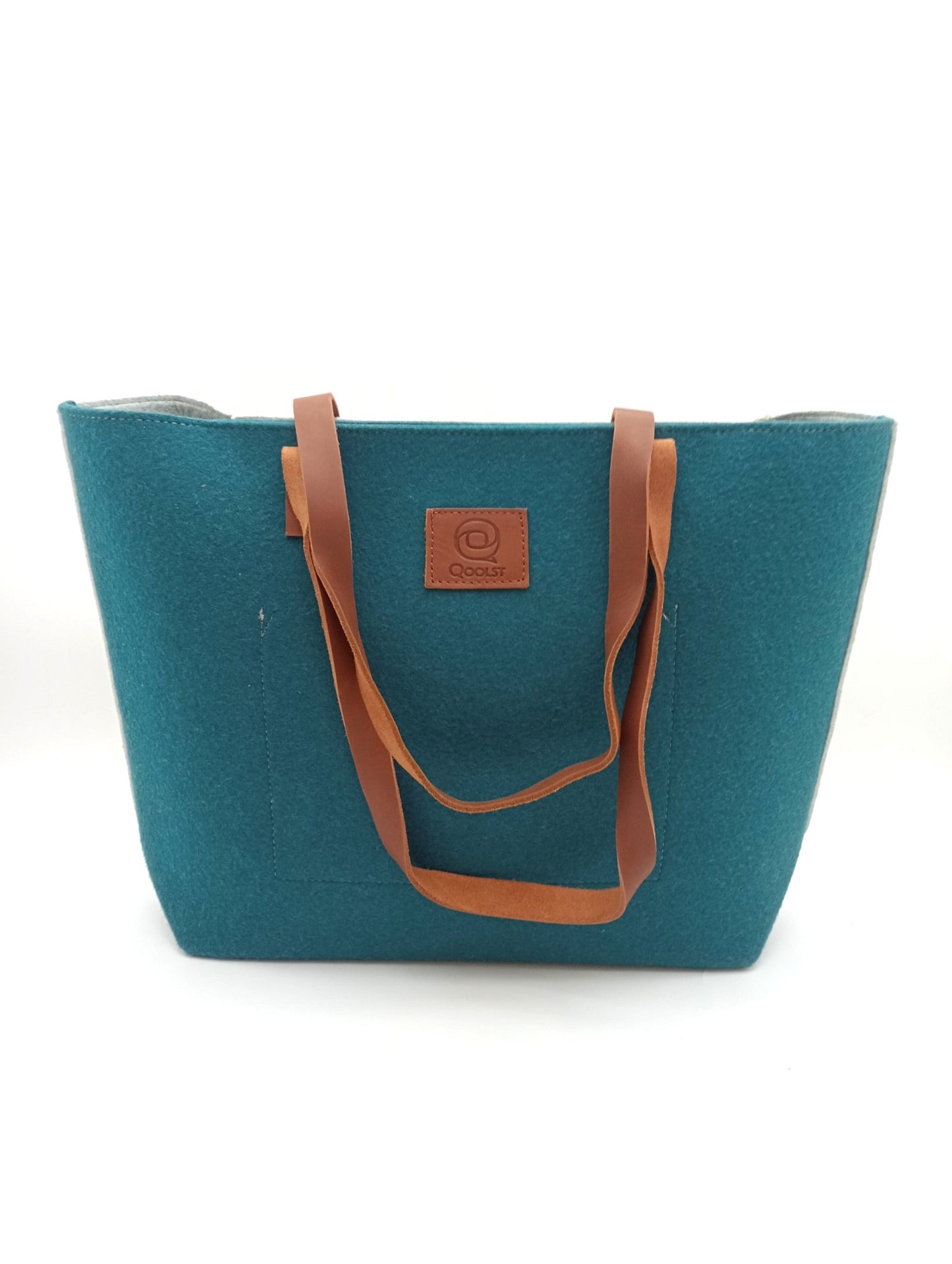Sac cabas femme épaule et main Qoolst Feutre Recyclé Bicolore