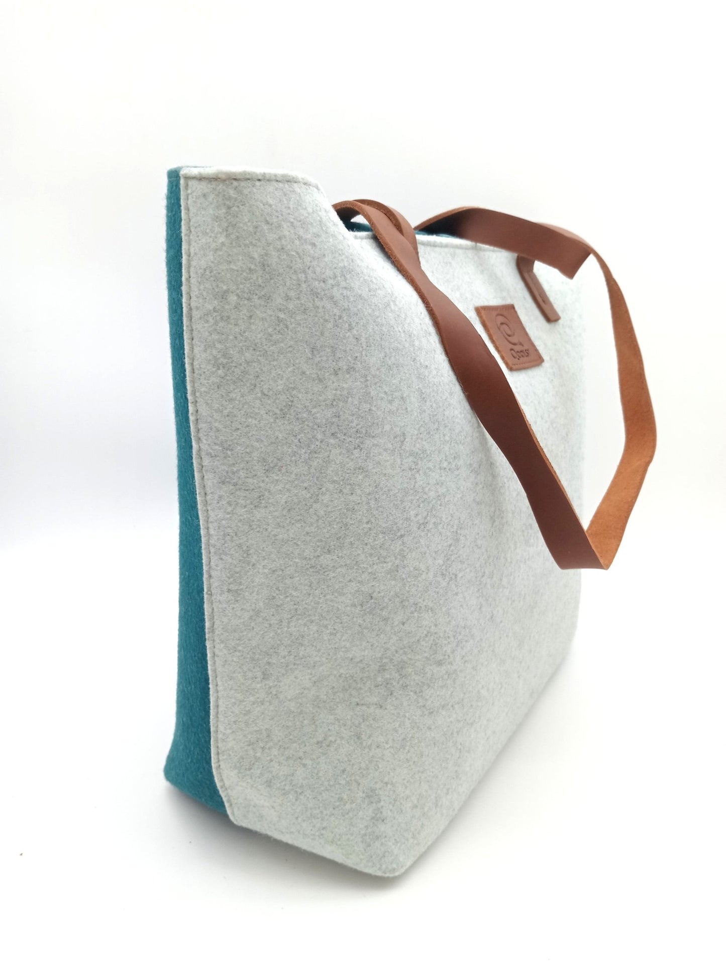Sac cabas femme épaule et main Qoolst Feutre Recyclé Bicolore