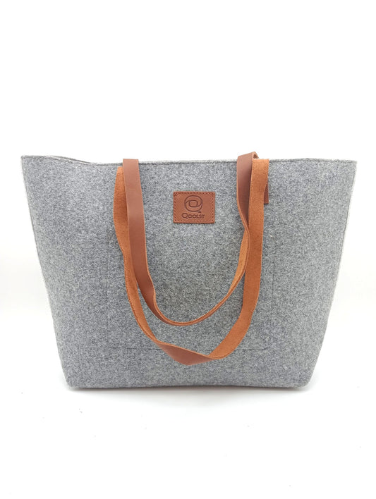 Bolso shopper de Fieltro Reciclado Bicolor para mujer de hombro y mano Qoolst Qoobag Bicolor