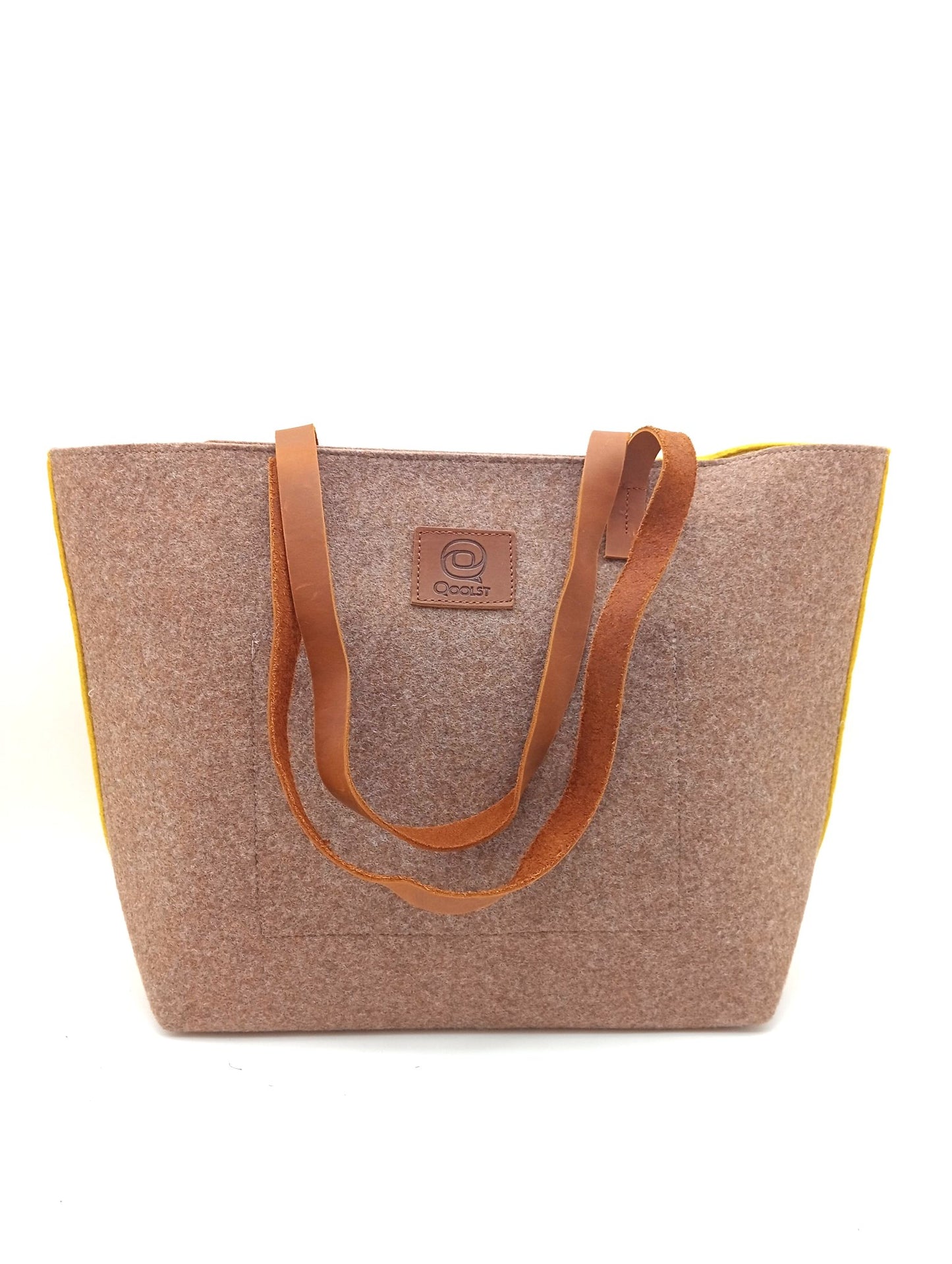 Sac cabas femme épaule et main Qoolst Feutre Recyclé Bicolore