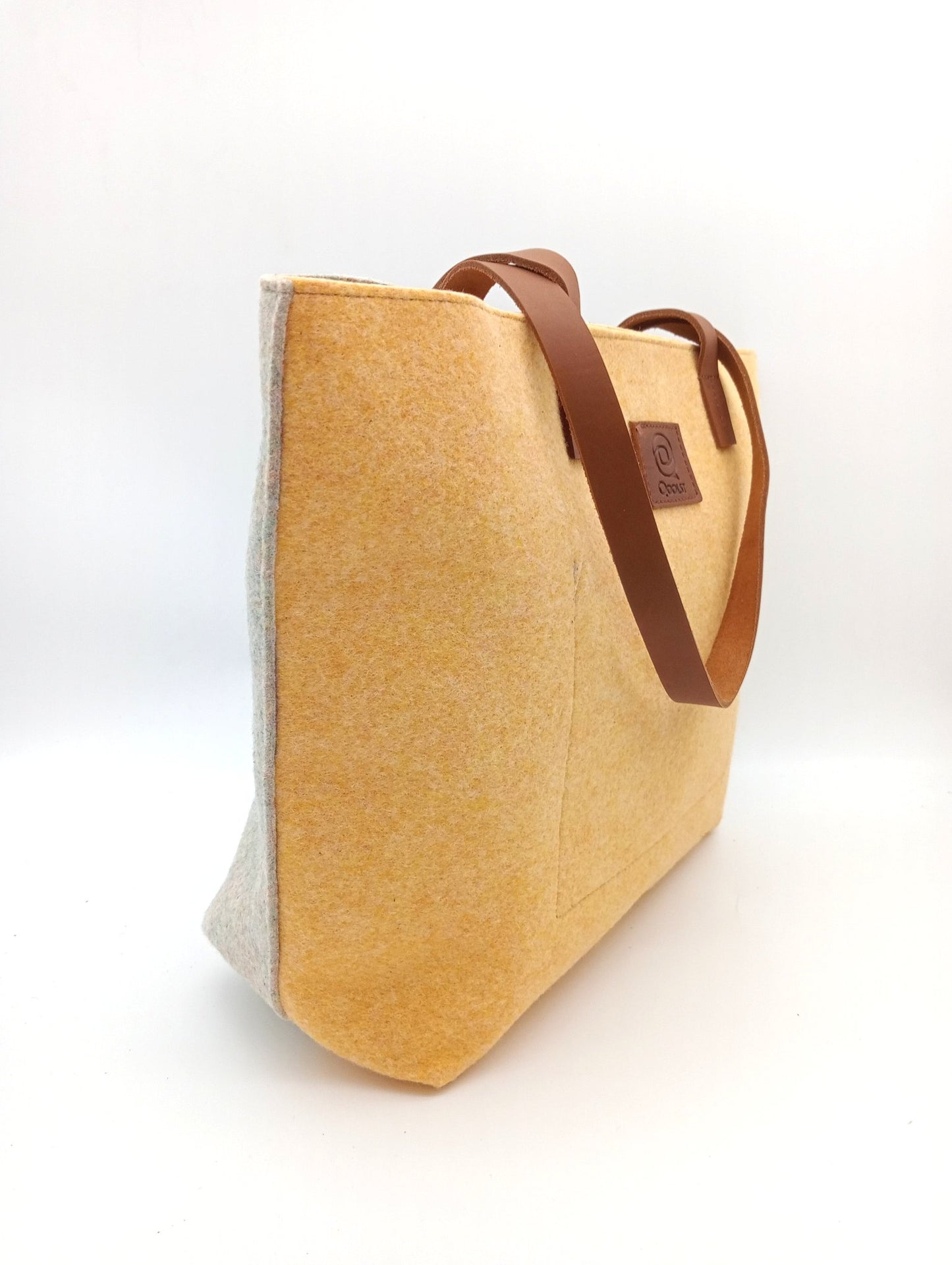 Sac cabas femme épaule et main Qoolst Feutre Recyclé Bicolore