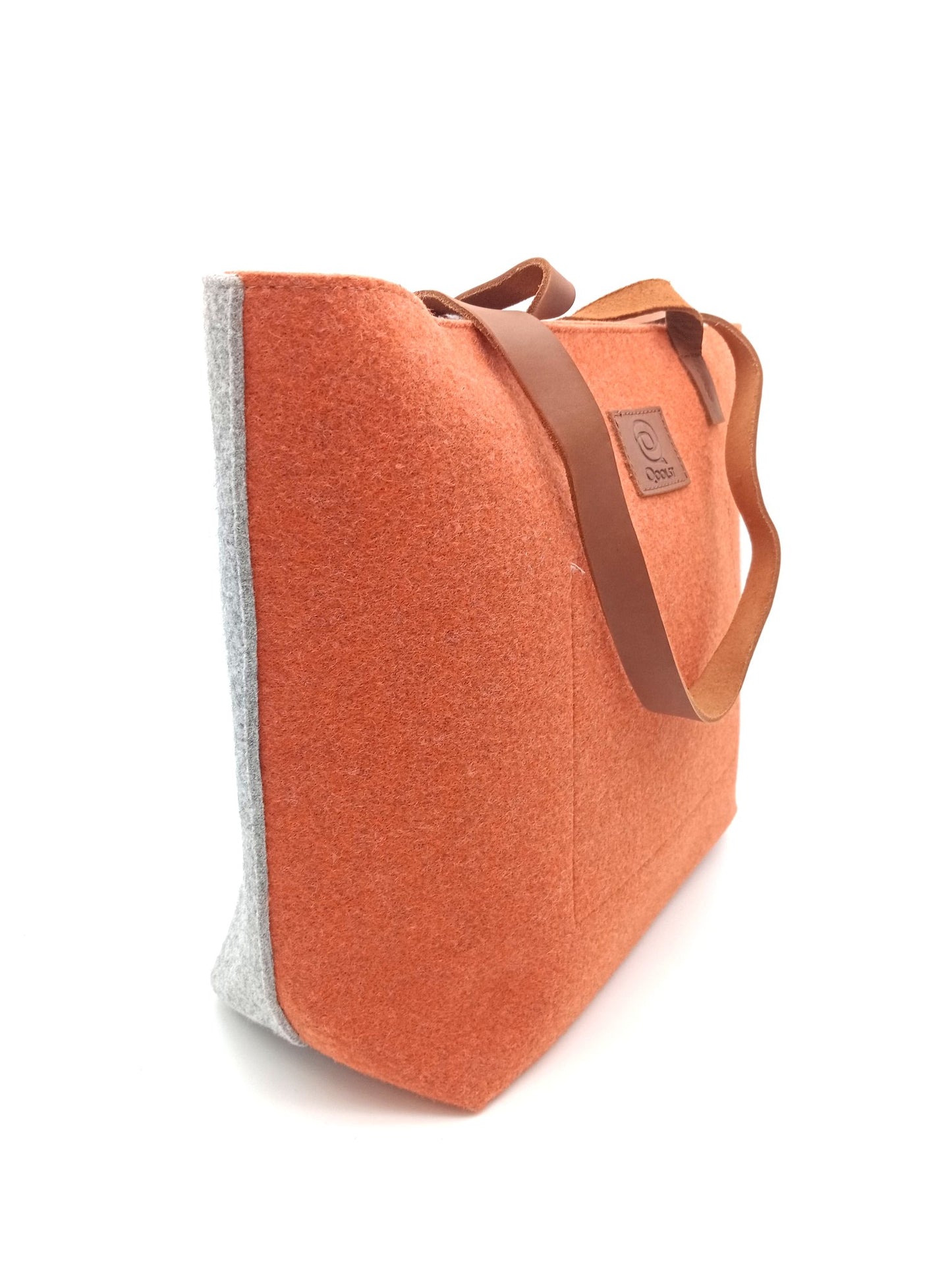 Sac cabas femme épaule et main Qoolst Feutre Recyclé Bicolore