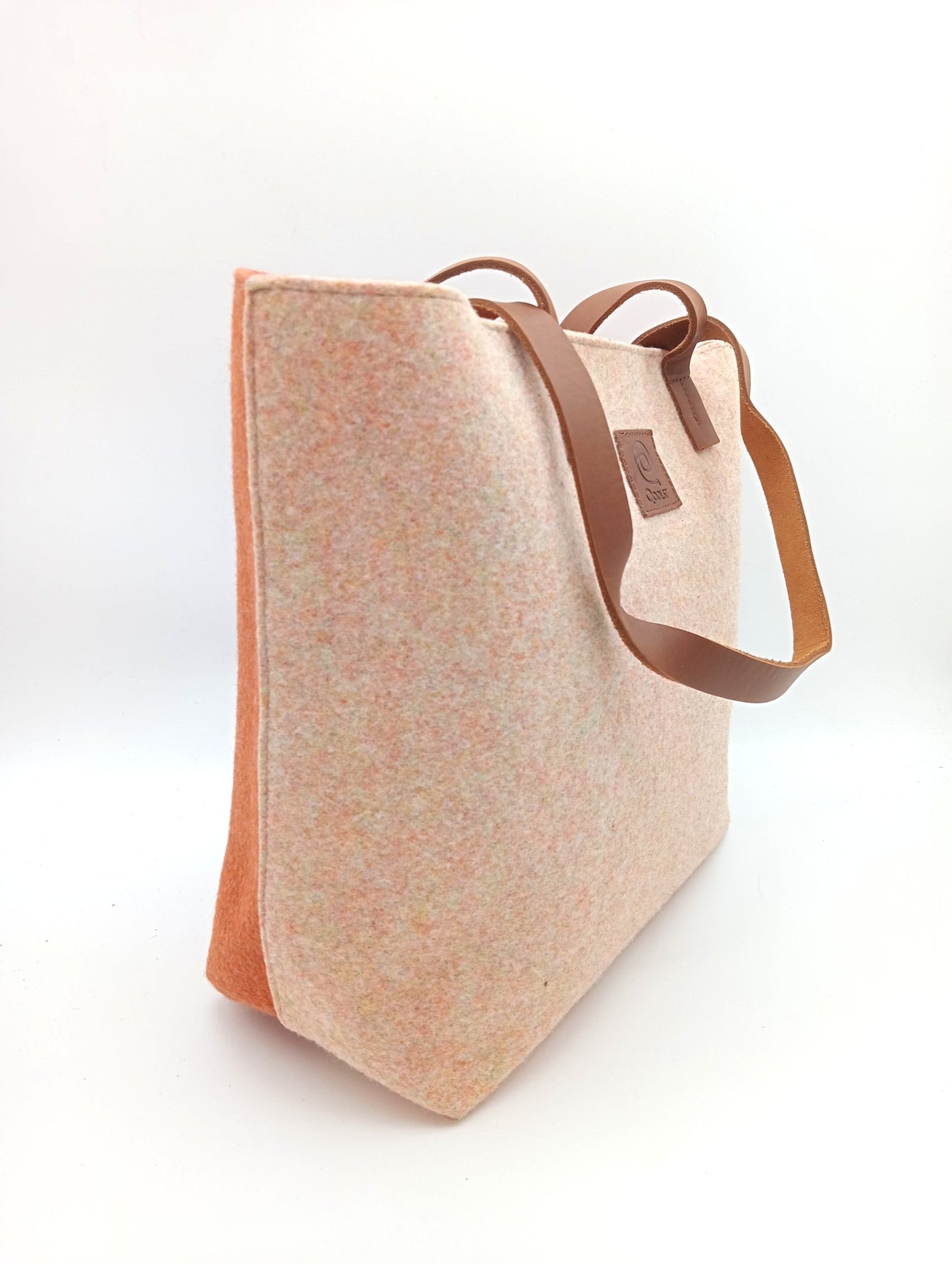 Sac cabas femme épaule et main Qoolst Feutre Recyclé Bicolore