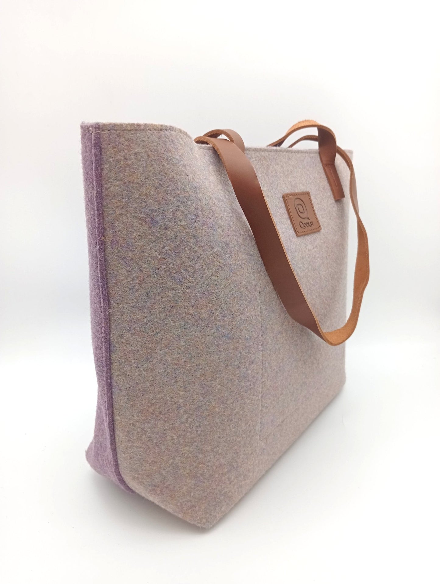 Sac cabas femme épaule et main Qoolst Feutre Recyclé Bicolore