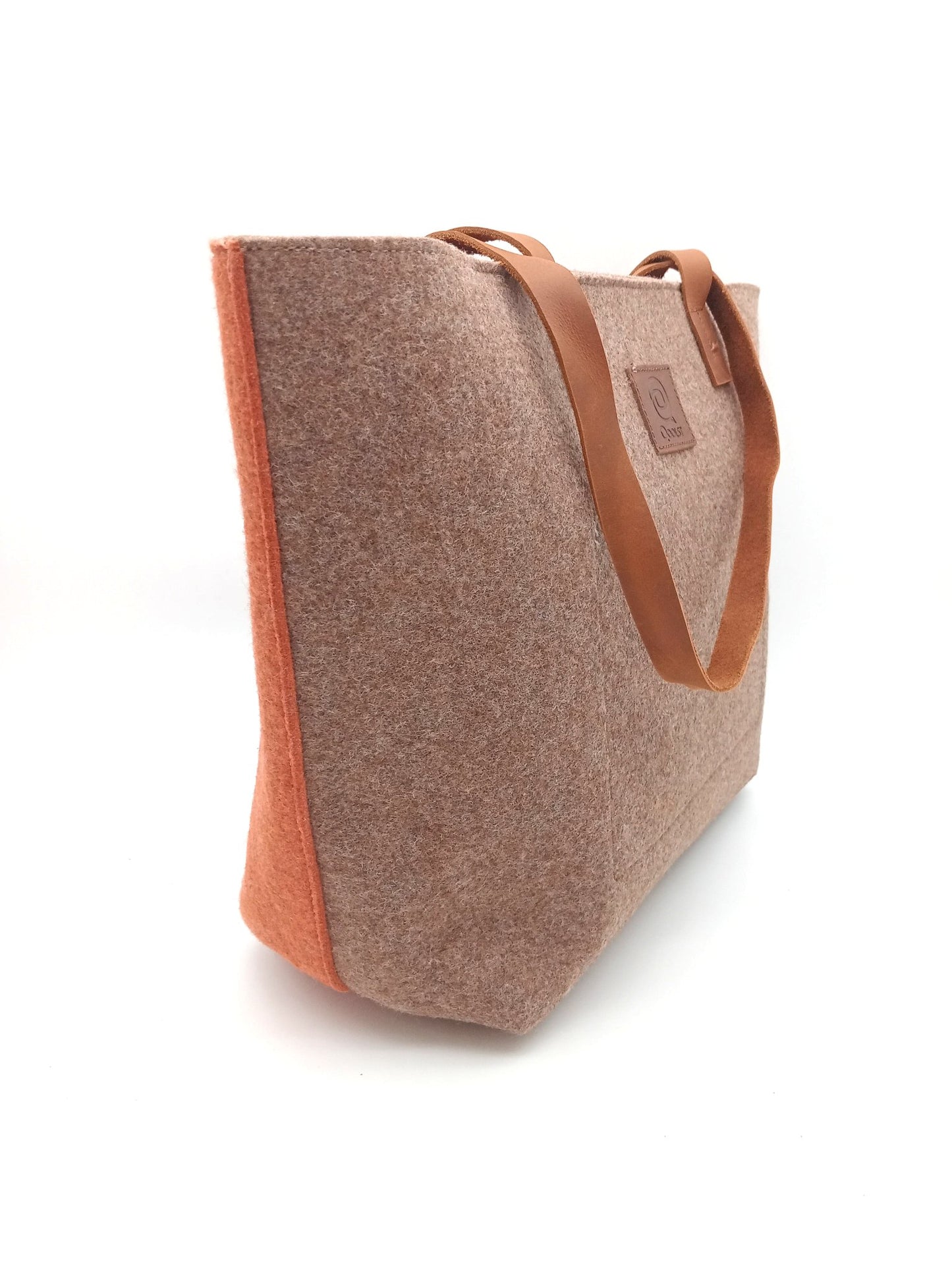 Sac cabas femme épaule et main Qoolst Feutre Recyclé Bicolore