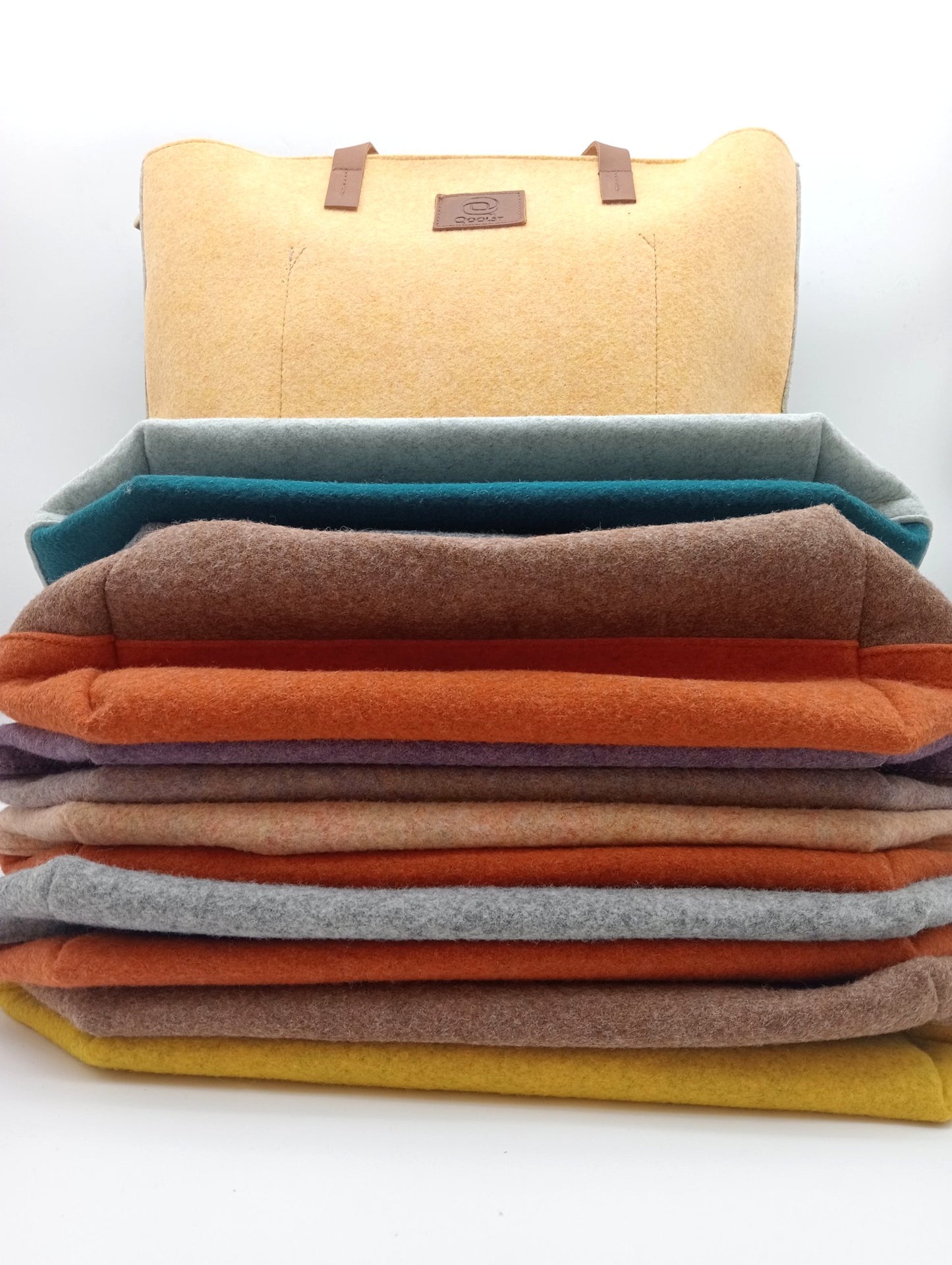 Sac cabas femme épaule et main Qoolst Feutre Recyclé Bicolore