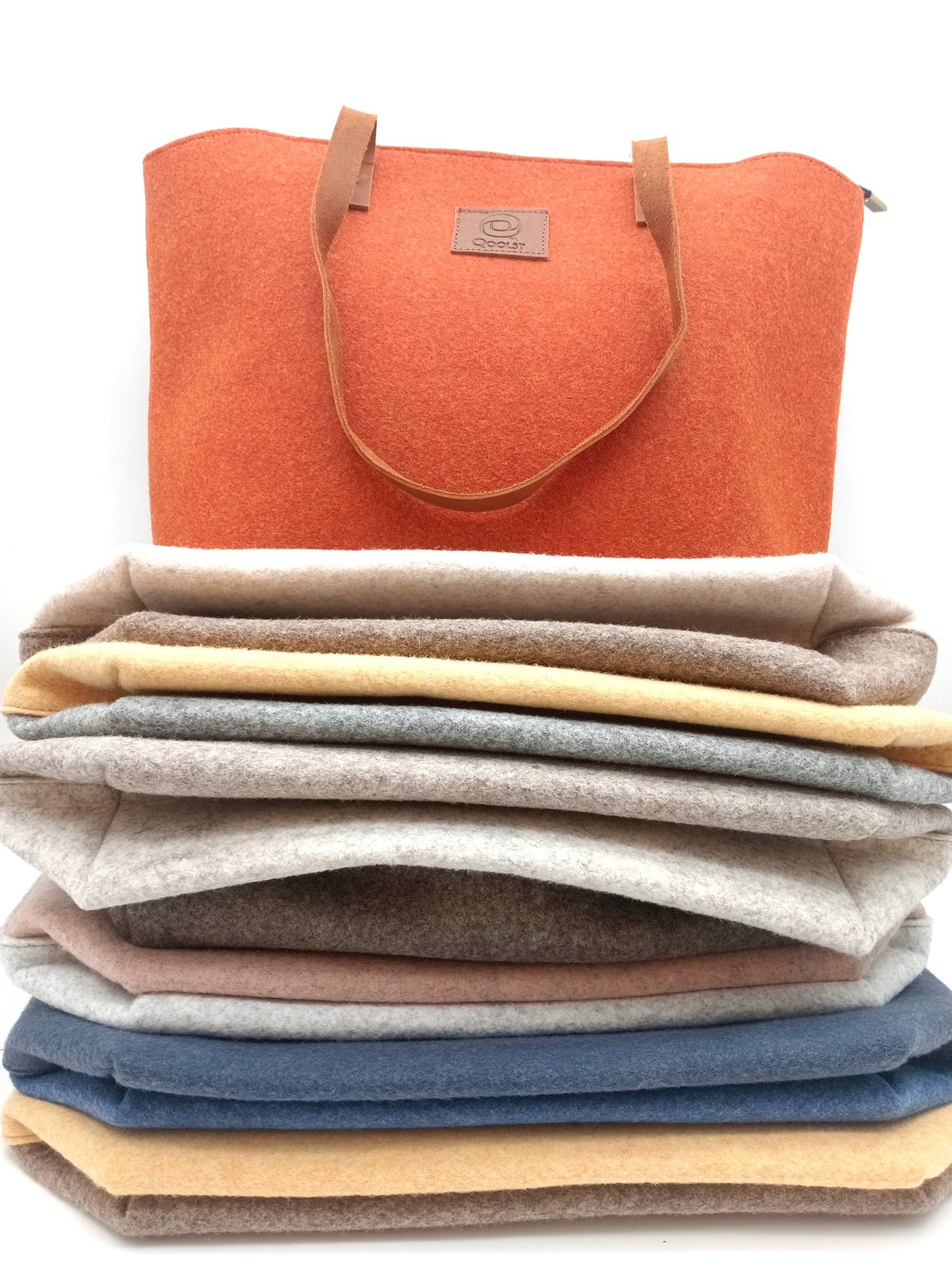 Sac cabas femme épaule et main Qoolst Feutre Recyclé Bicolore