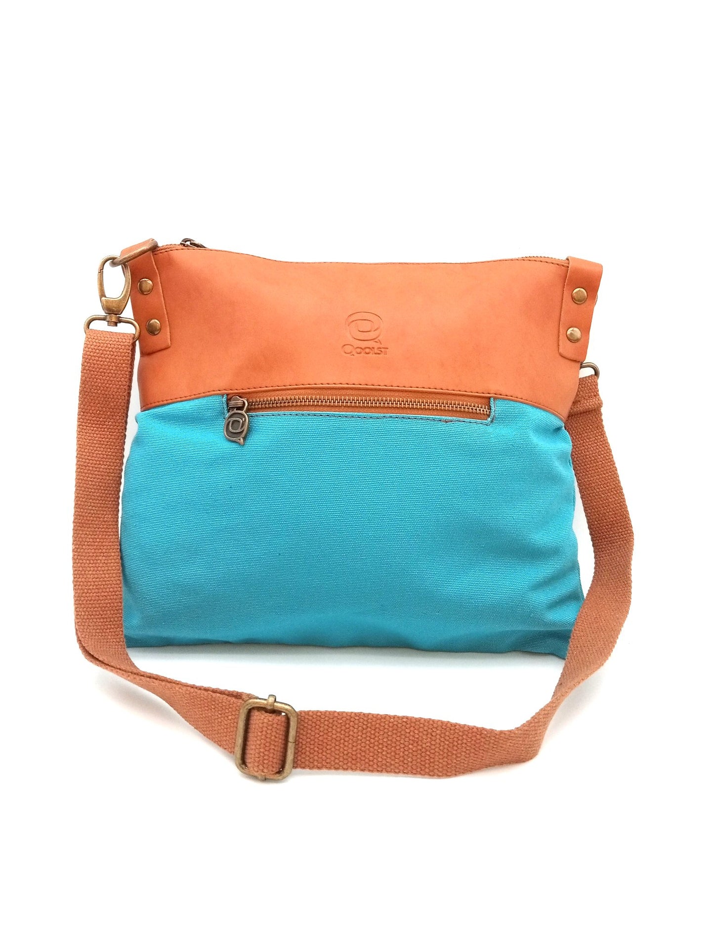 Sac bandoulière en coton et cuir régénéré Candy Qoolst pour femme et homme