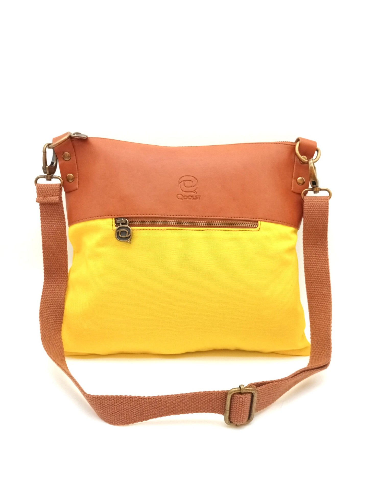 Sac bandoulière en coton et cuir régénéré Candy Qoolst pour femme et homme
