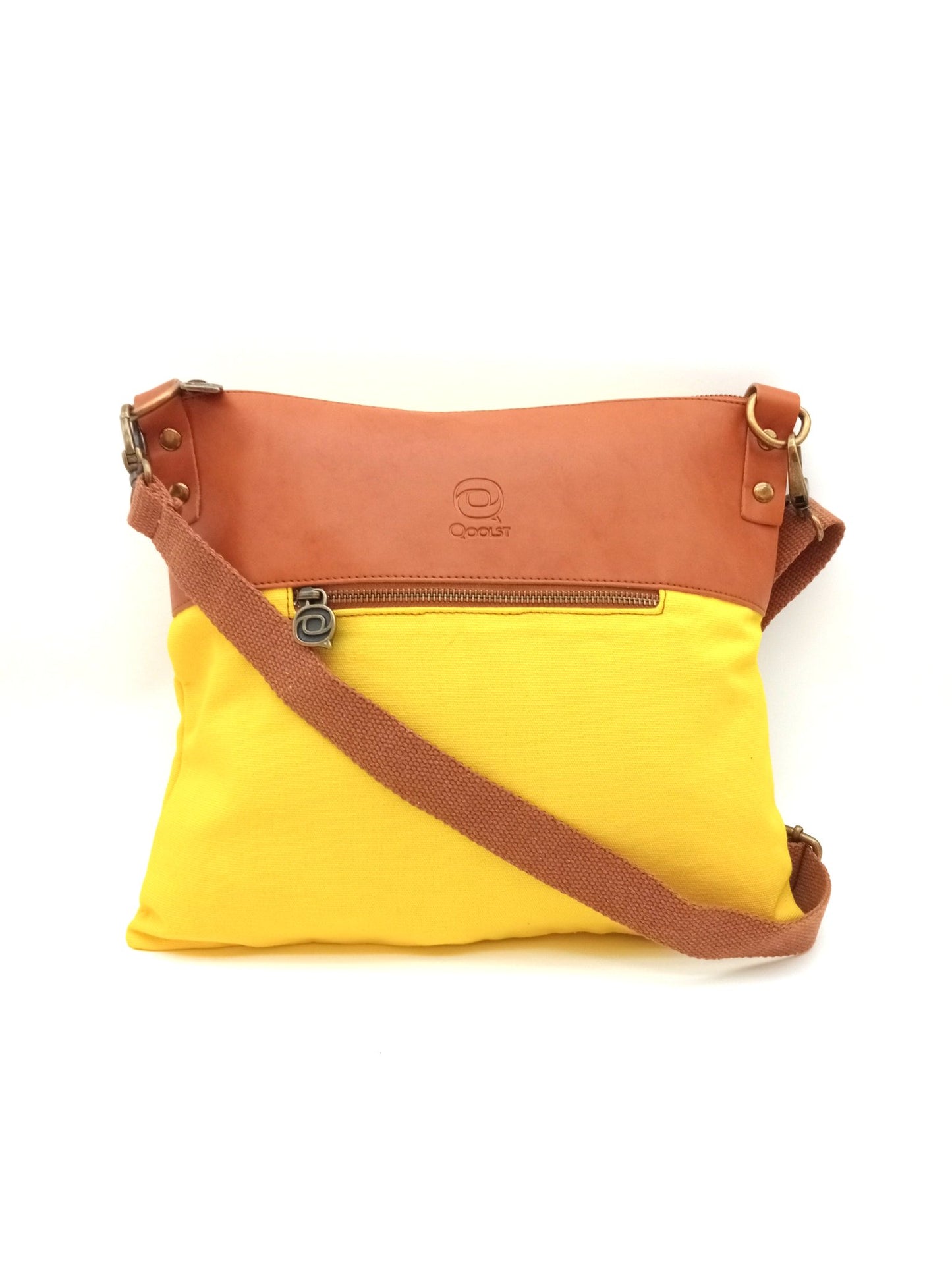 Sac bandoulière en coton et cuir régénéré Candy Qoolst pour femme et homme