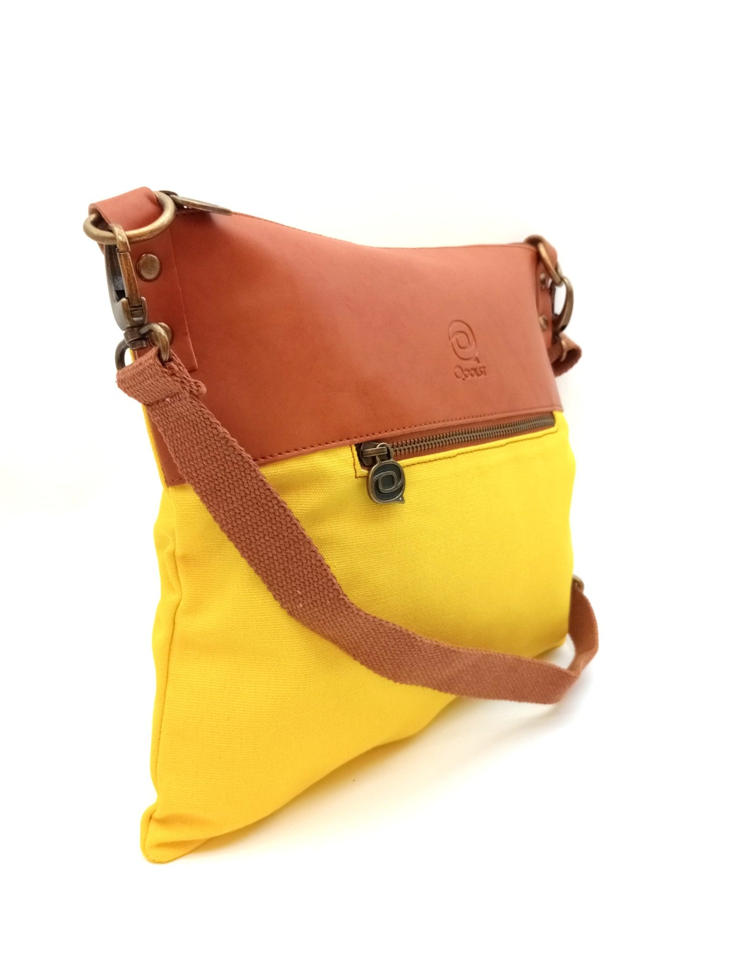Sac bandoulière en coton et cuir régénéré Candy Qoolst pour femme et homme